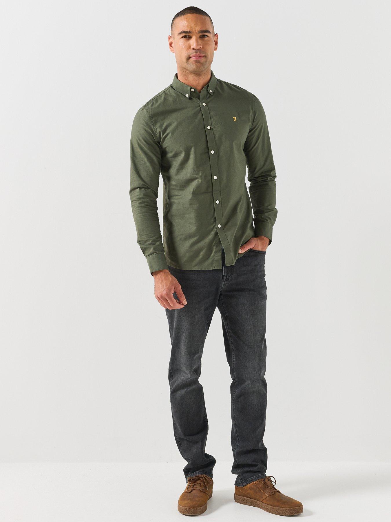 Image 3 of 5 of Farah Brewer Gold F Slim Fit Long Sleeve Shirt - Green