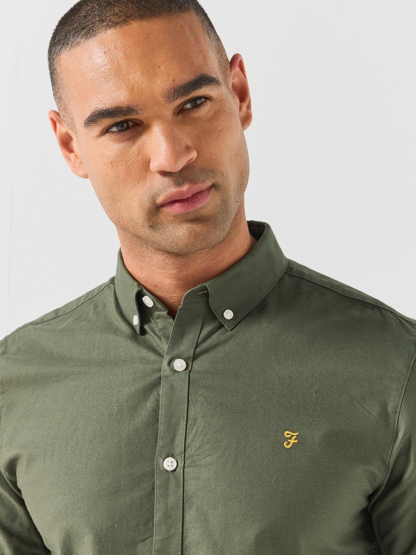 Image 4 of 5 of Farah Brewer Gold F Slim Fit Long Sleeve Shirt - Green