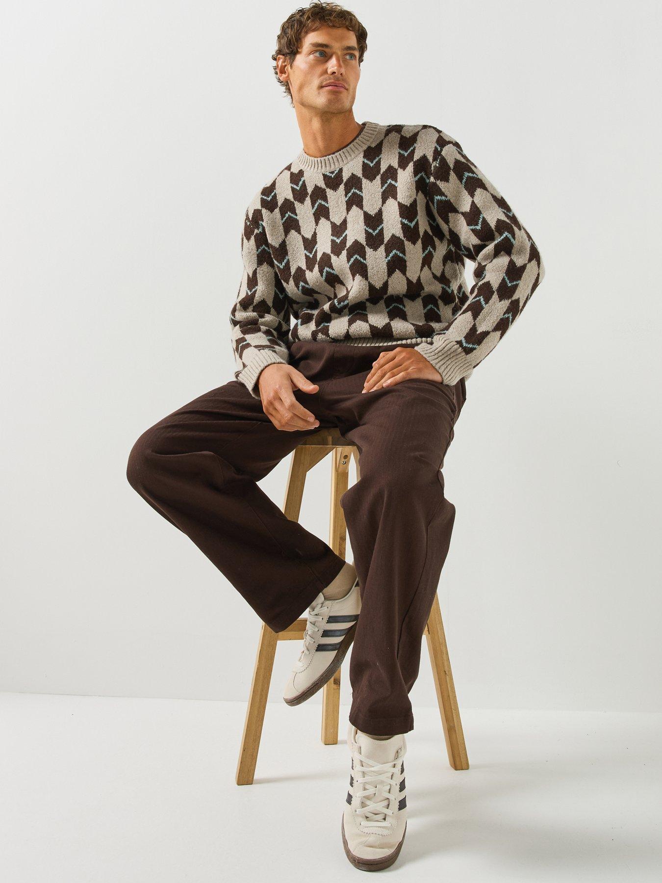 Image 6 of 6 of Farah Farah Greenport Drawstring Straight Loose Fit Trousers - Brown