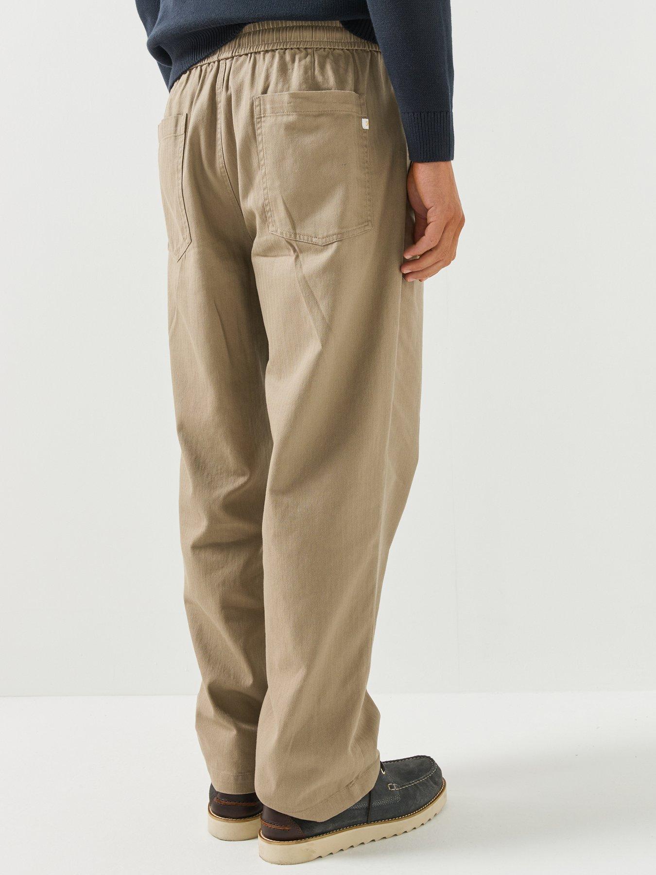 Image 2 of 5 of Farah Farah Greenport Drawstring Straight Loose Fit Trousers - Beige