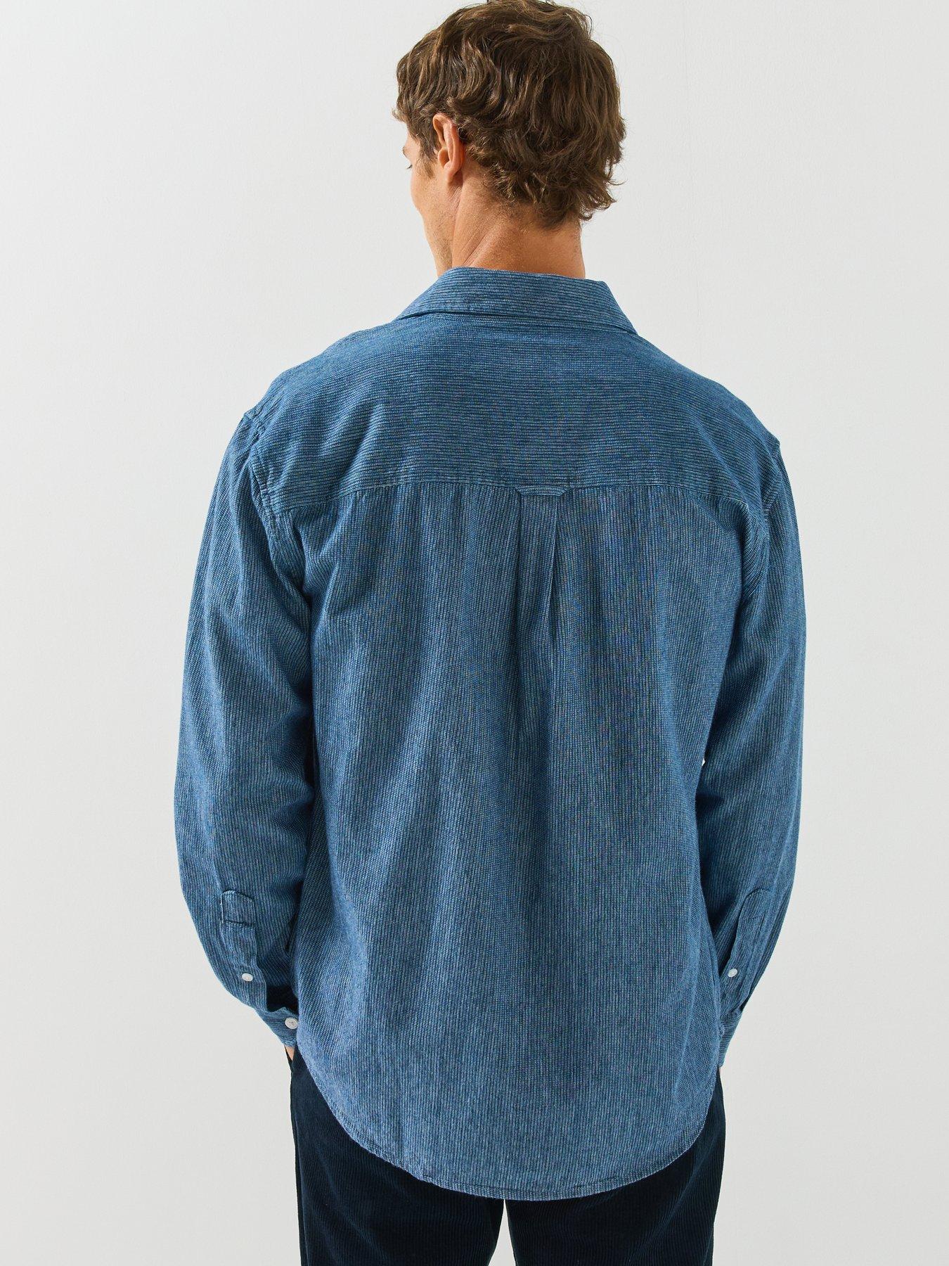 Image 2 of 5 of Farah Farah Adam Melton Relaxed Straight Fit Trousers - Blue