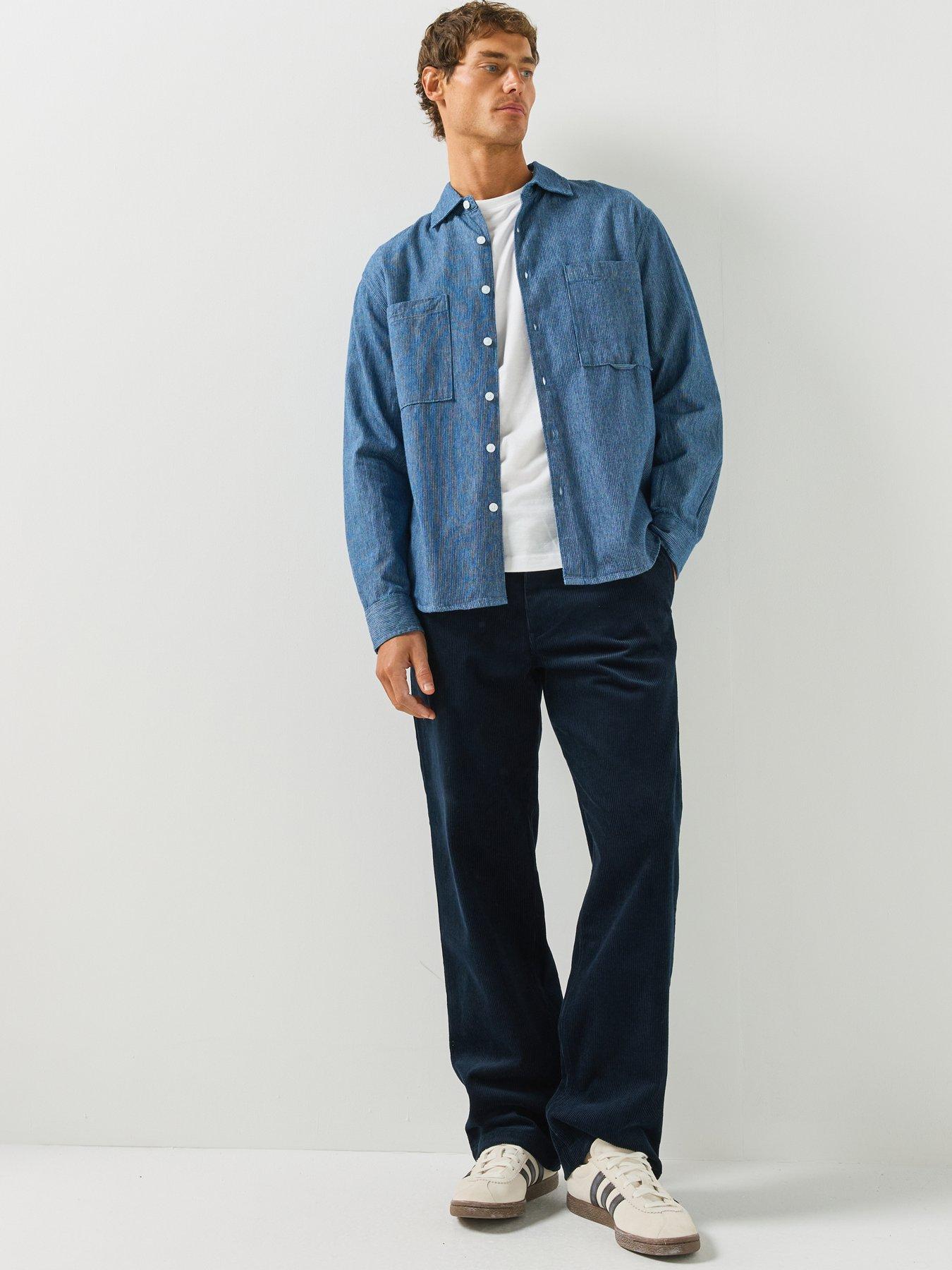 Image 3 of 5 of Farah Farah Adam Melton Relaxed Straight Fit Trousers - Blue