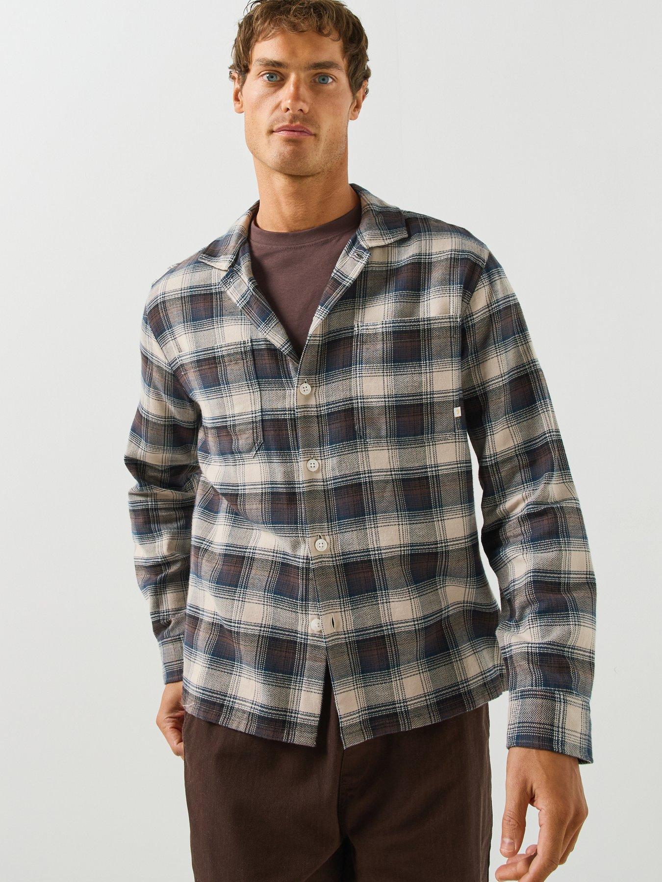 Image 6 of 6 of Farah Farah Lavelle F Tab Check Print Long Sleeve Shirt - Brown