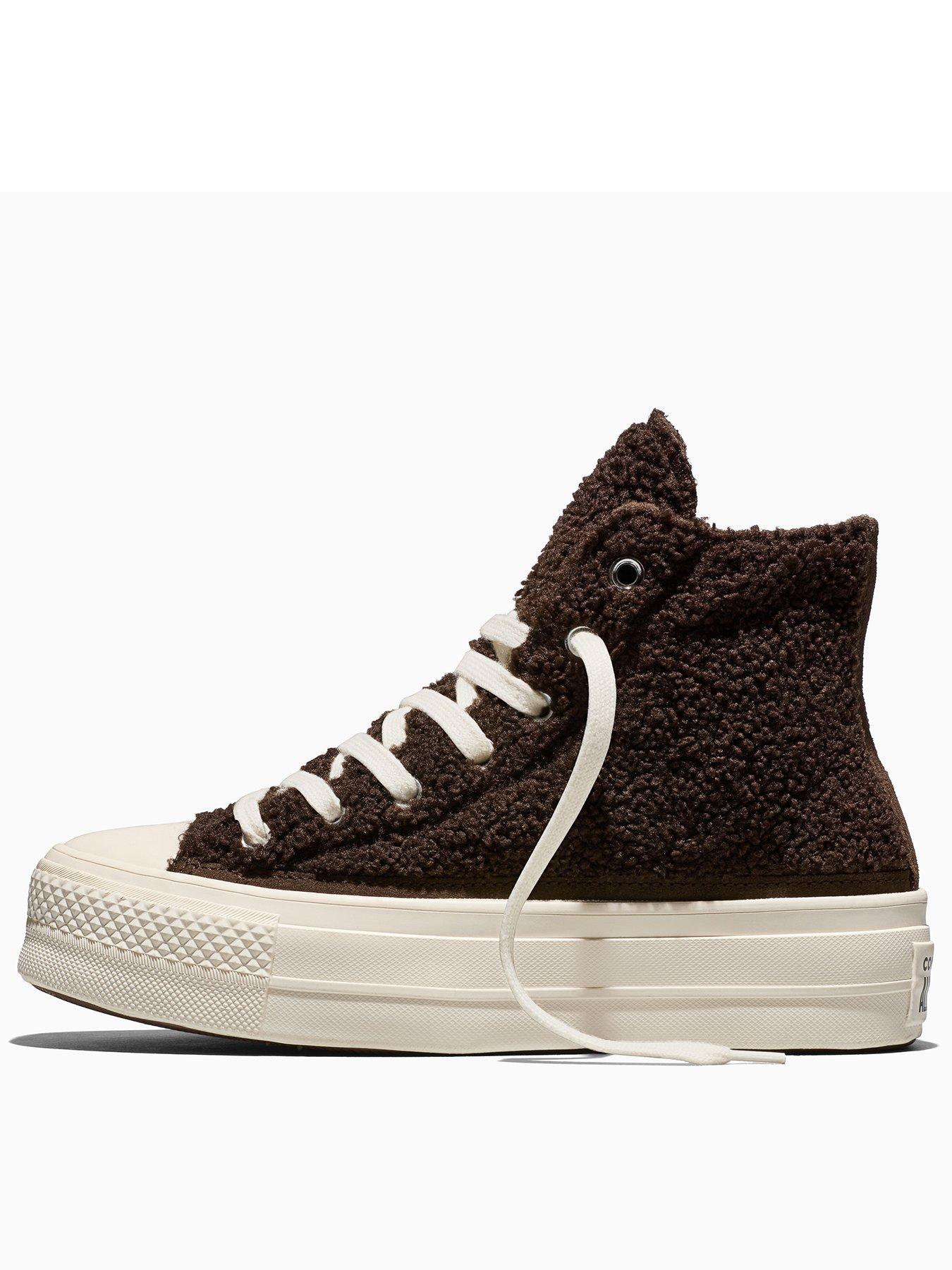 Image 3 of 5 of Converse Womens Chuck Taylor All Star Lift Hi Winter Warm Trainers - Brown
