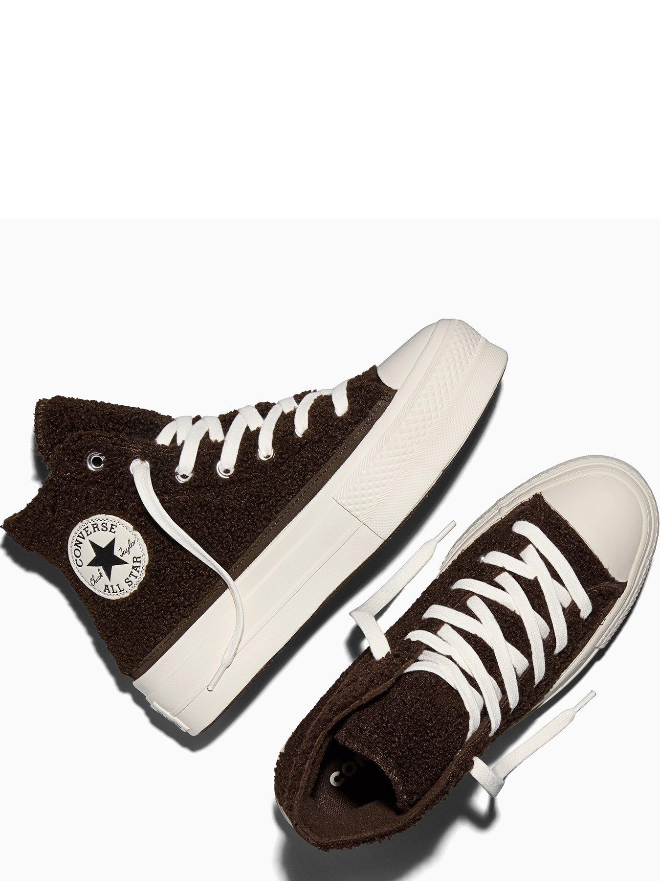Image 4 of 5 of Converse Womens Chuck Taylor All Star Lift Hi Winter Warm Trainers - Brown