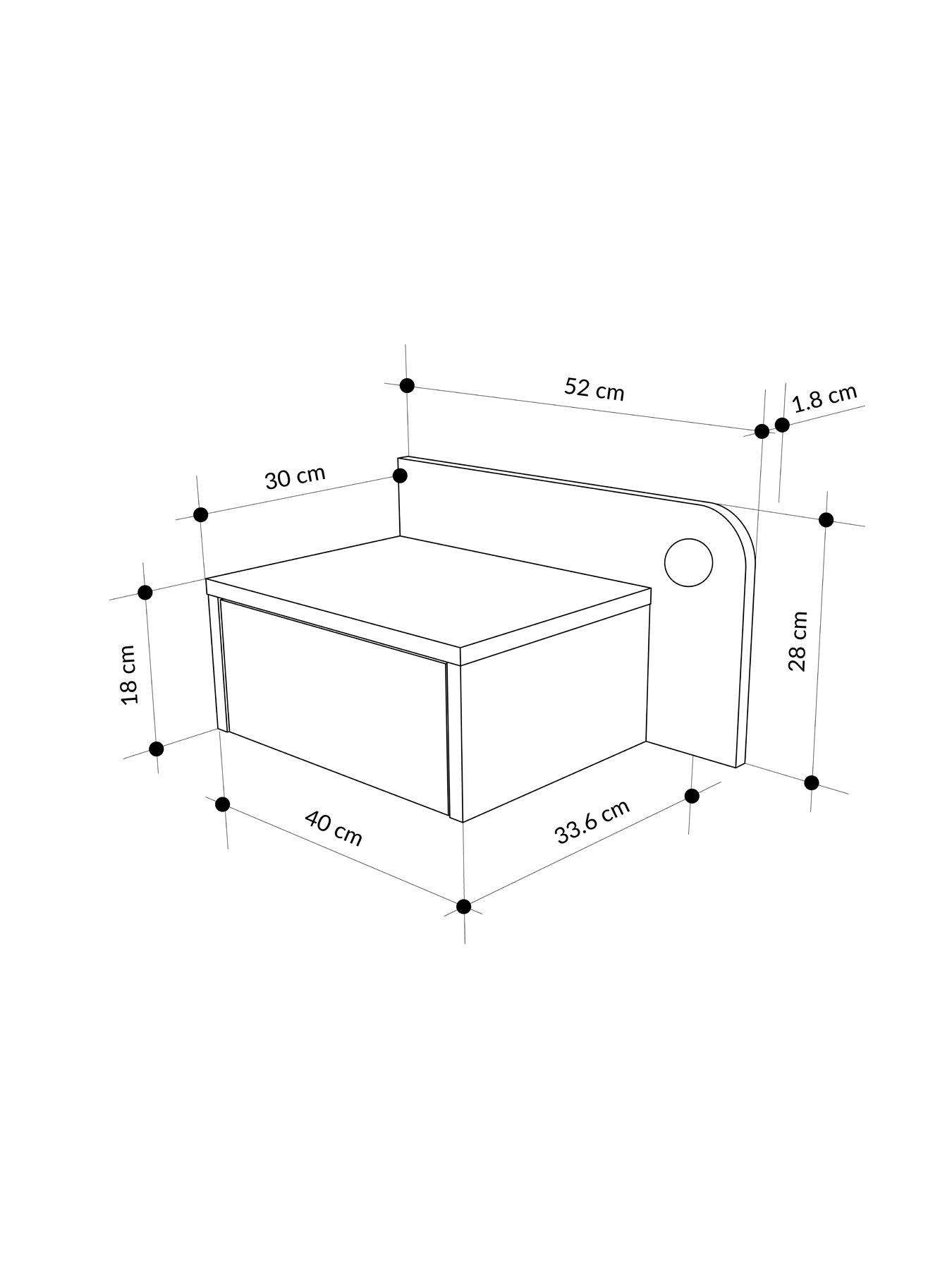 Image 4 of 6 of Decortie Dotta Wall Mounted Nightstand
