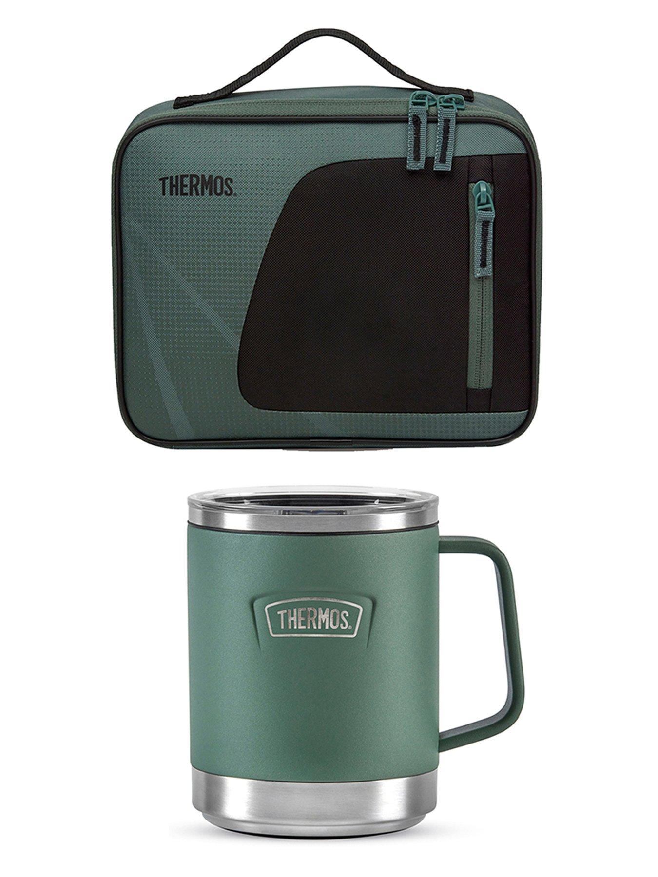 Thermos Green Thermos Radiance Lunch Kit  &  Is120 Rock Cap Green 410ml Thermos Icon Series Desk Mug