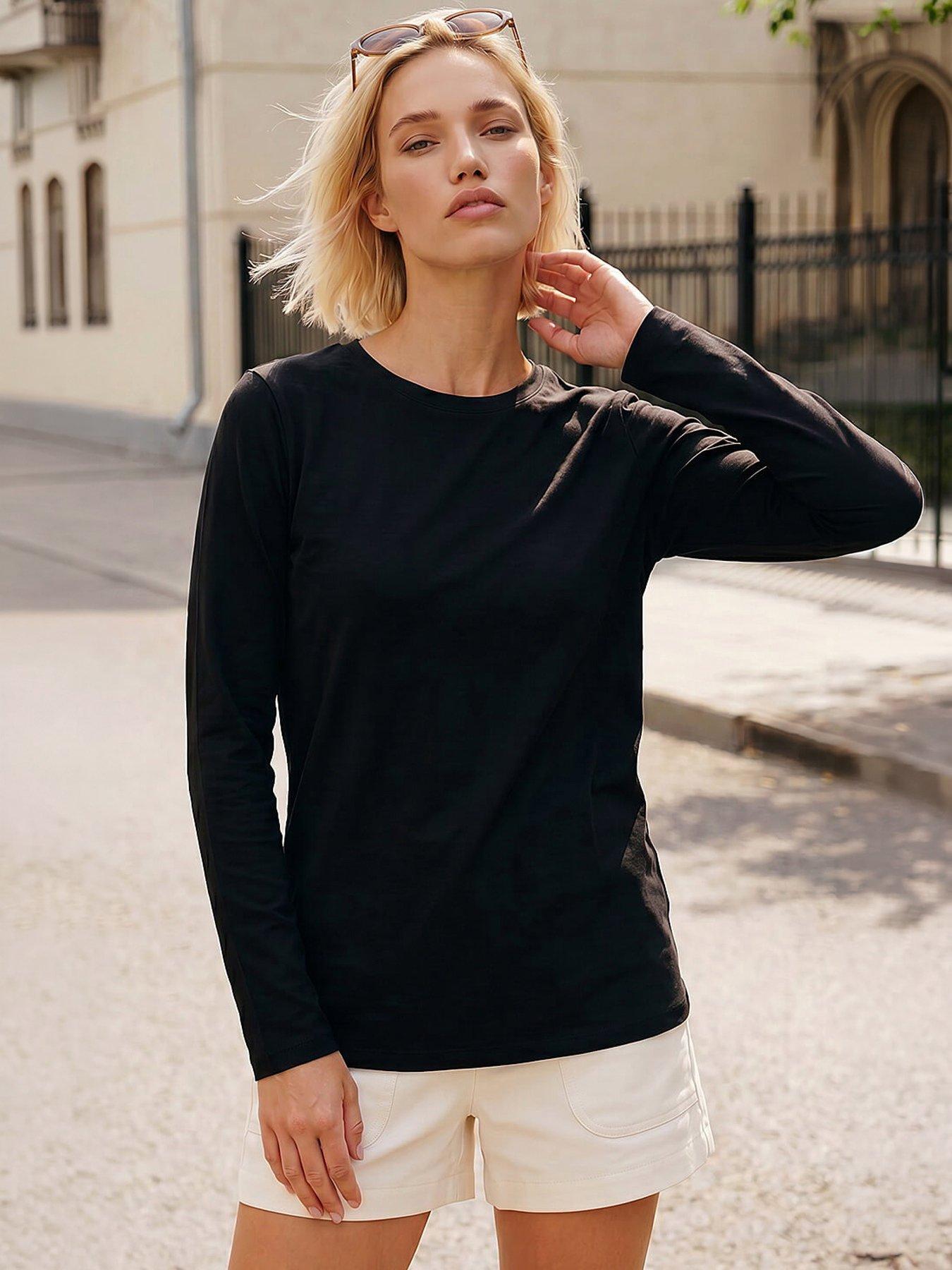 Roman Long Sleeve Plain Jersey Top
