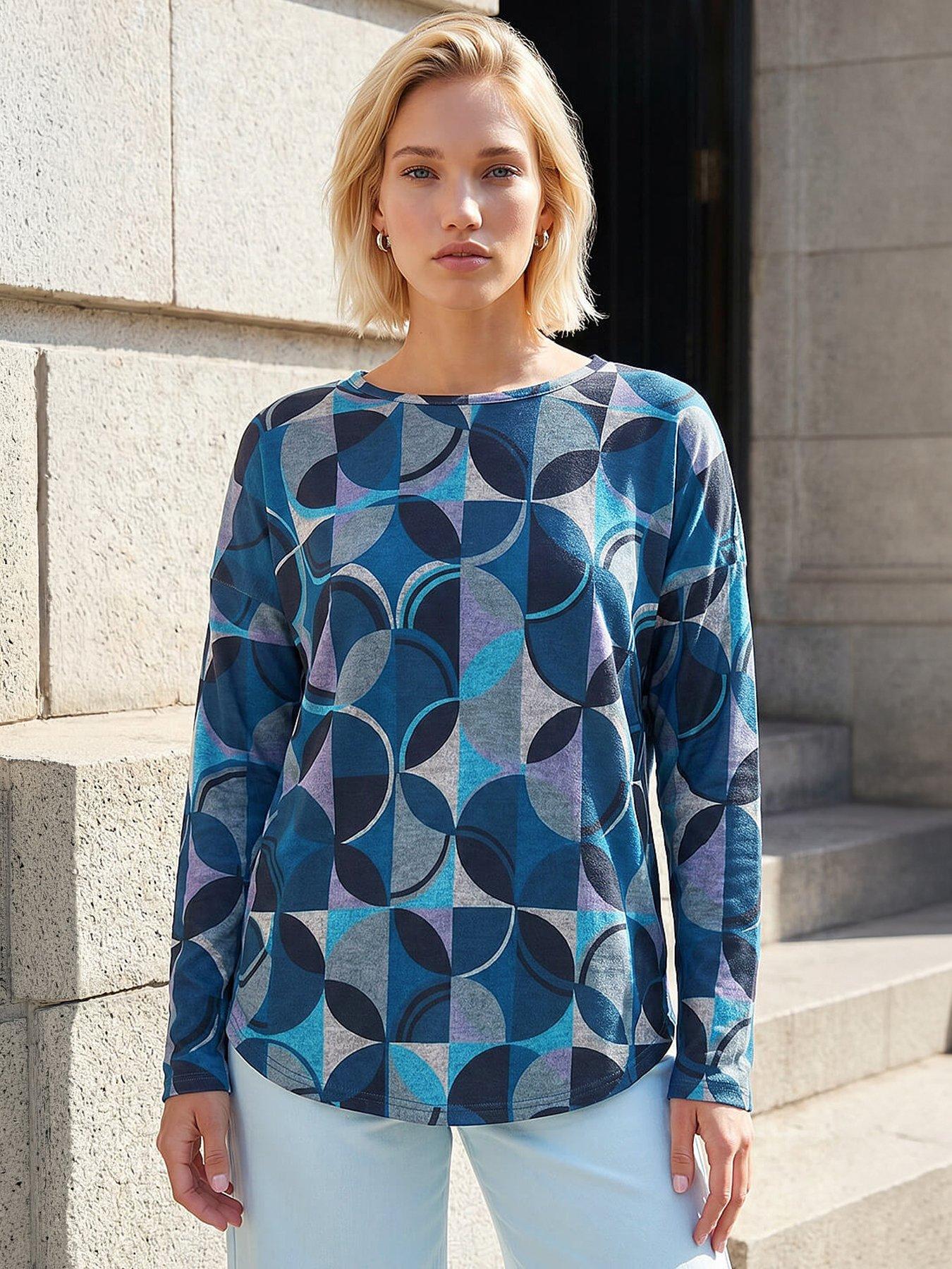 Roman Geo Print Snit Top