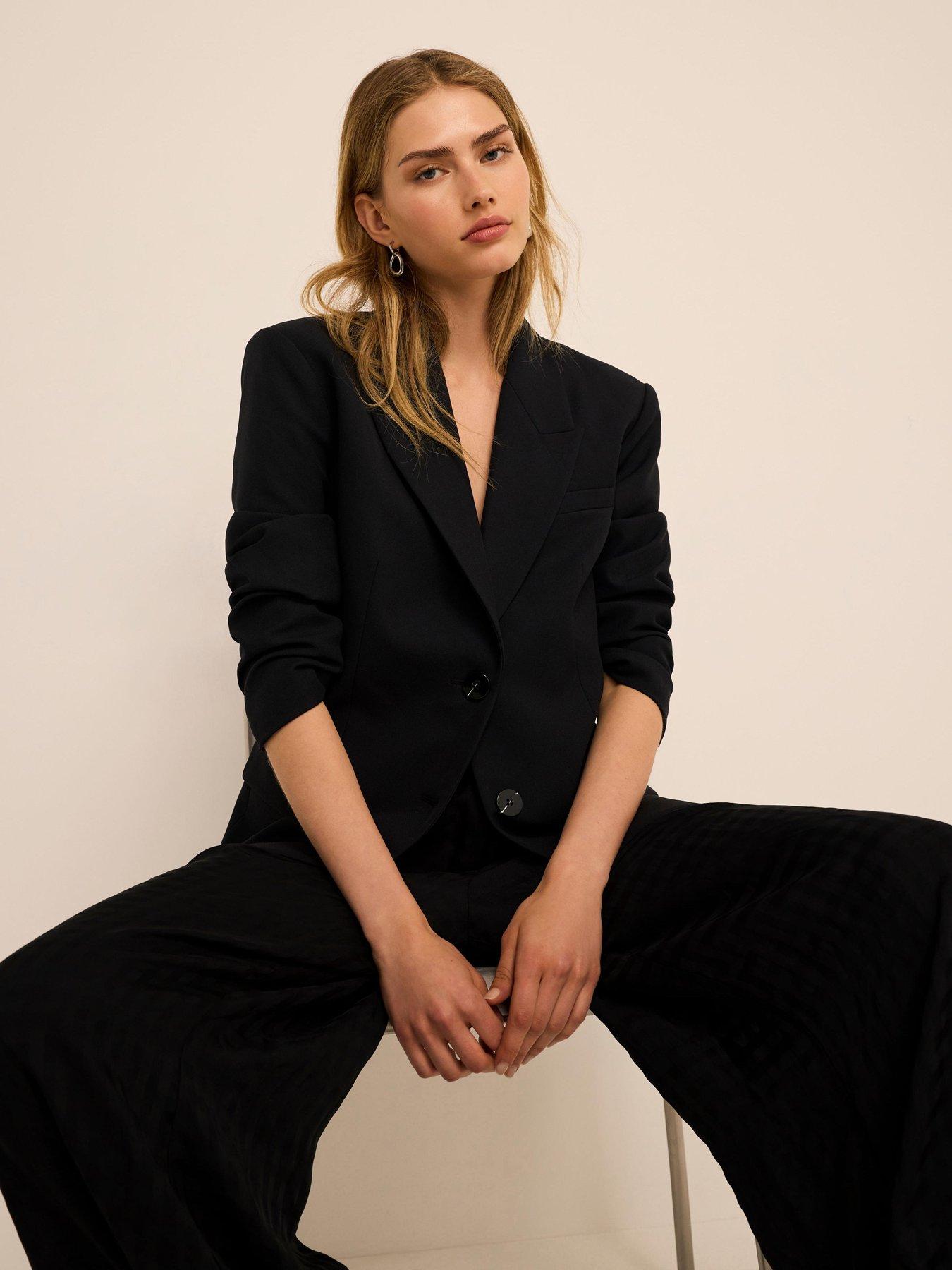 Mint Velvet Minimal Single-Breasted Blazer - Black