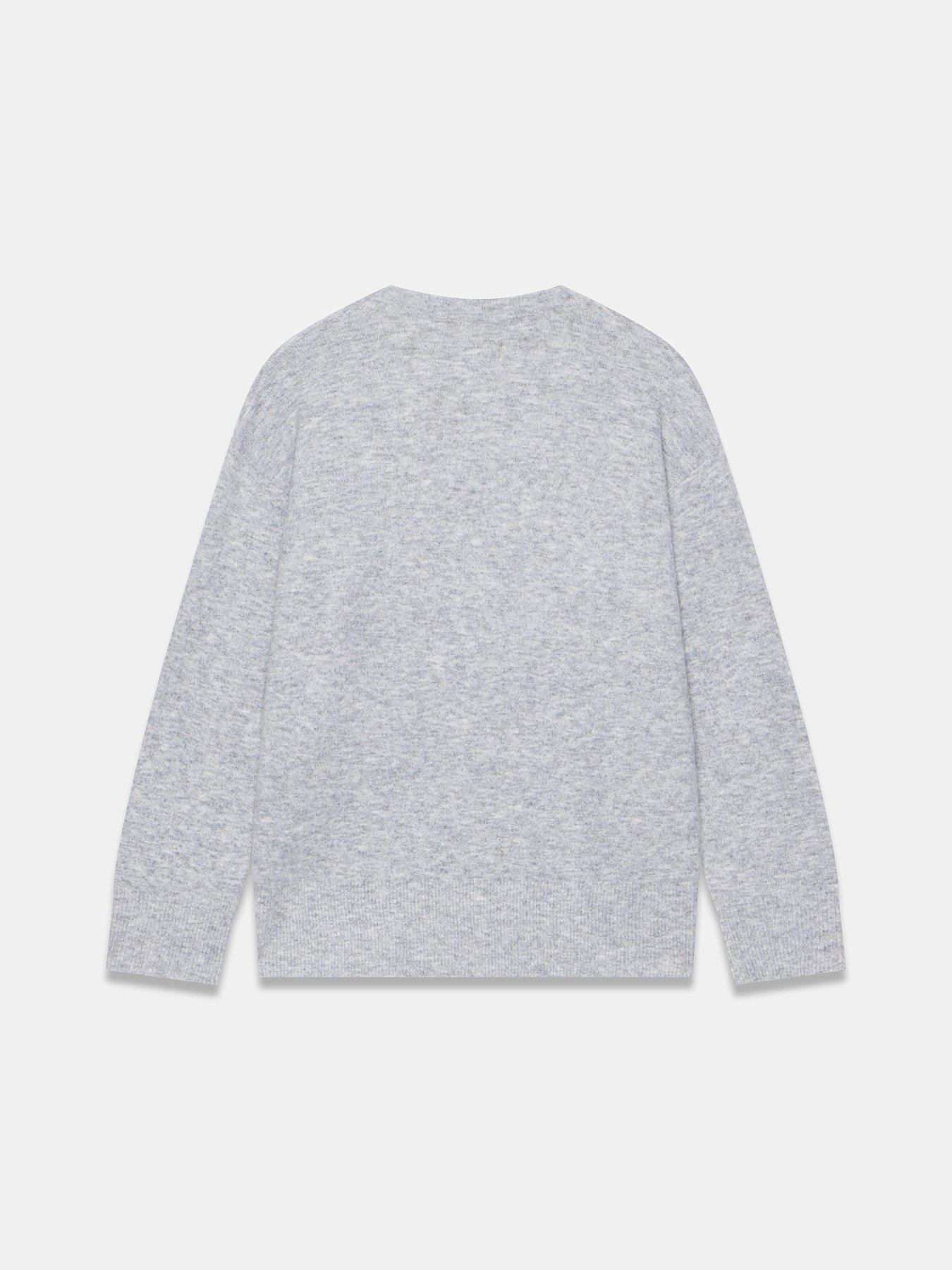 Image 6 of 6 of Mint Velvet Cosy V-Neck Button Front Cardigan - Grey
