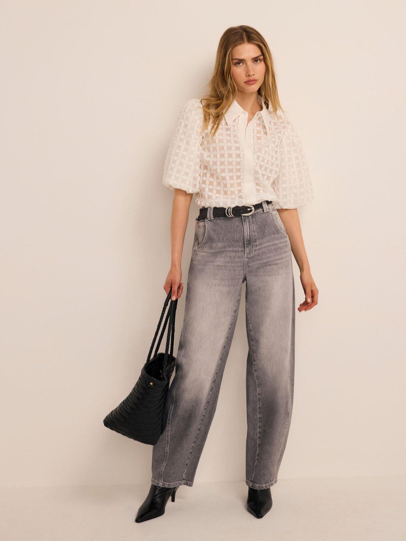 Mint Velvet Women's Relaxed Barrel Leg Jeans - Grey