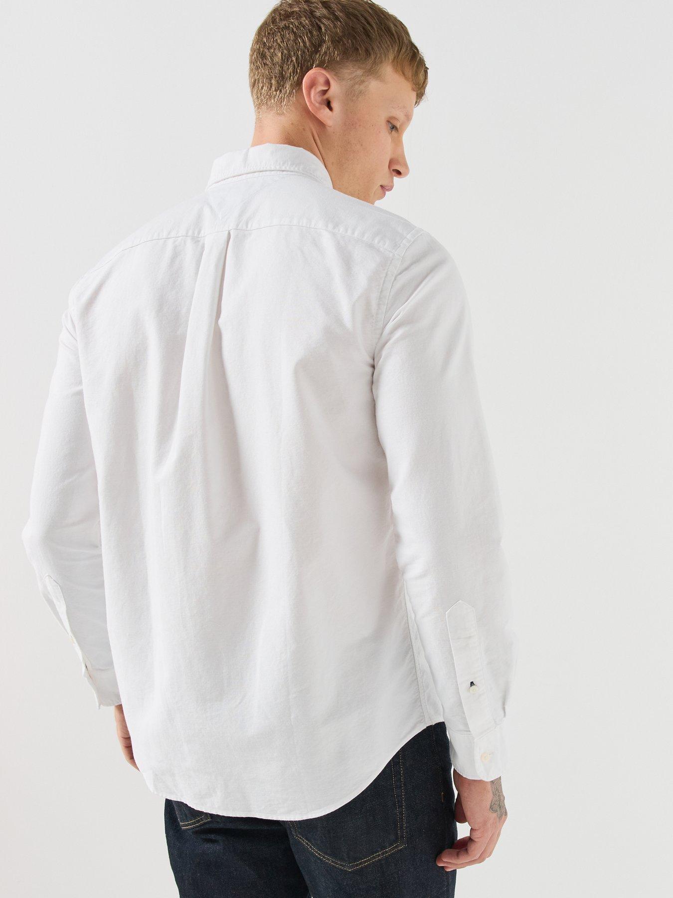 Image 2 of 6 of Tommy Hilfiger Solid Heritage Oxford Long Sleeve Shirt - White