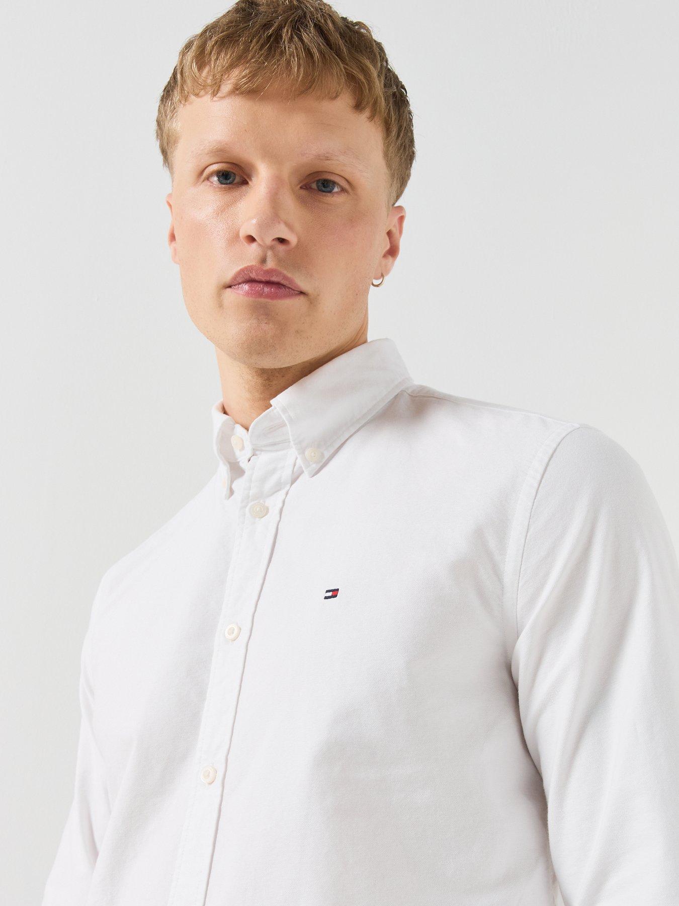 Image 4 of 6 of Tommy Hilfiger Solid Heritage Oxford Long Sleeve Shirt - White