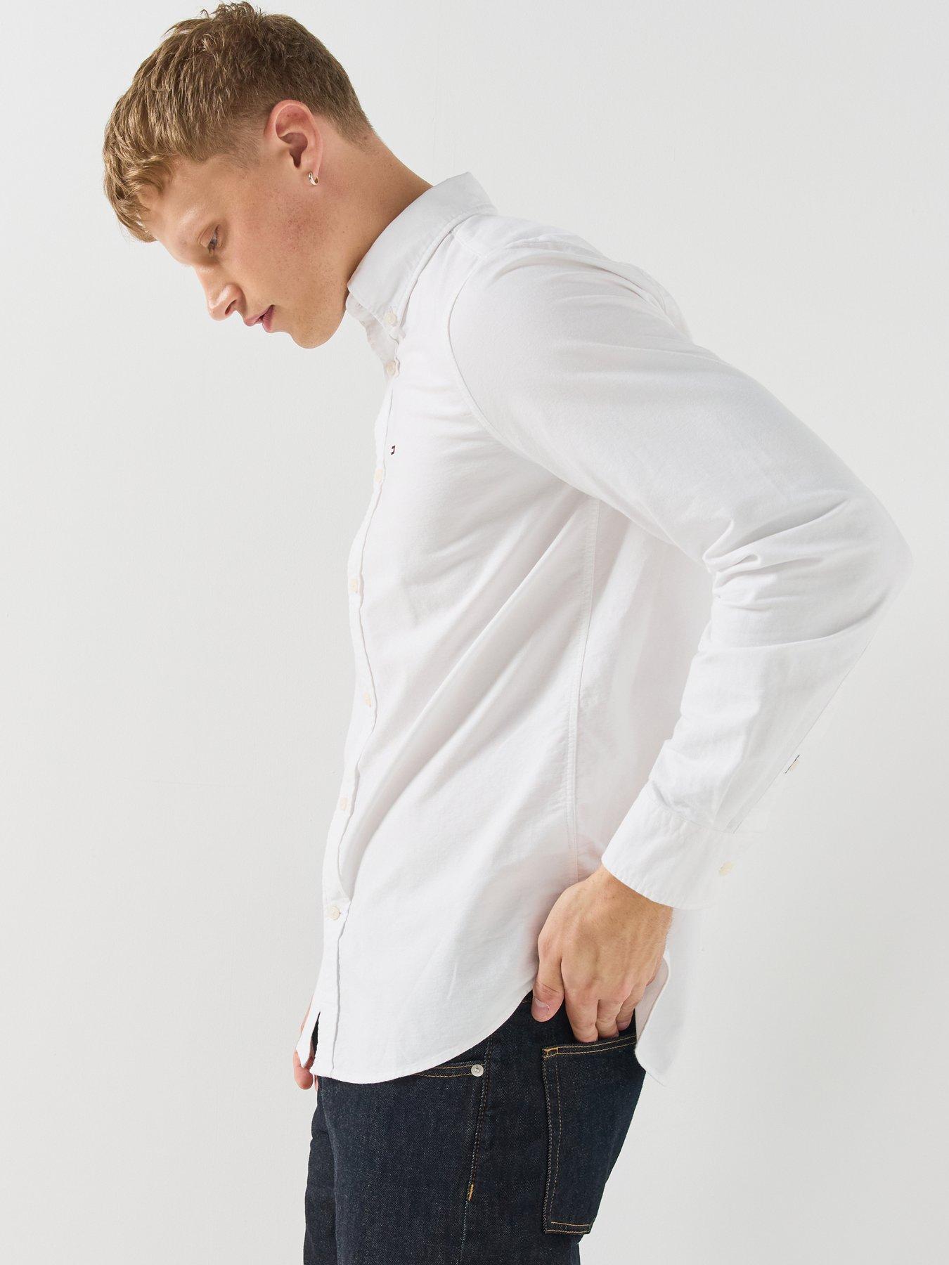 Image 5 of 6 of Tommy Hilfiger Solid Heritage Oxford Long Sleeve Shirt - White