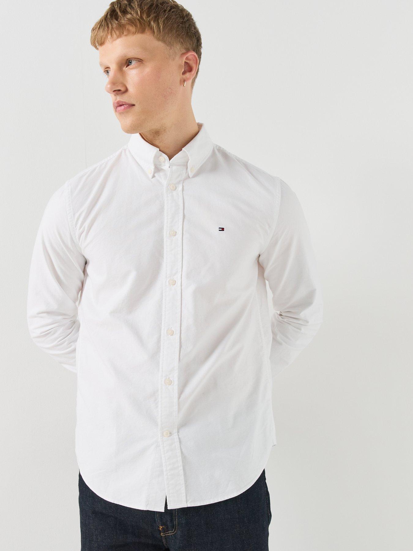 Image 6 of 6 of Tommy Hilfiger Solid Heritage Oxford Long Sleeve Shirt - White