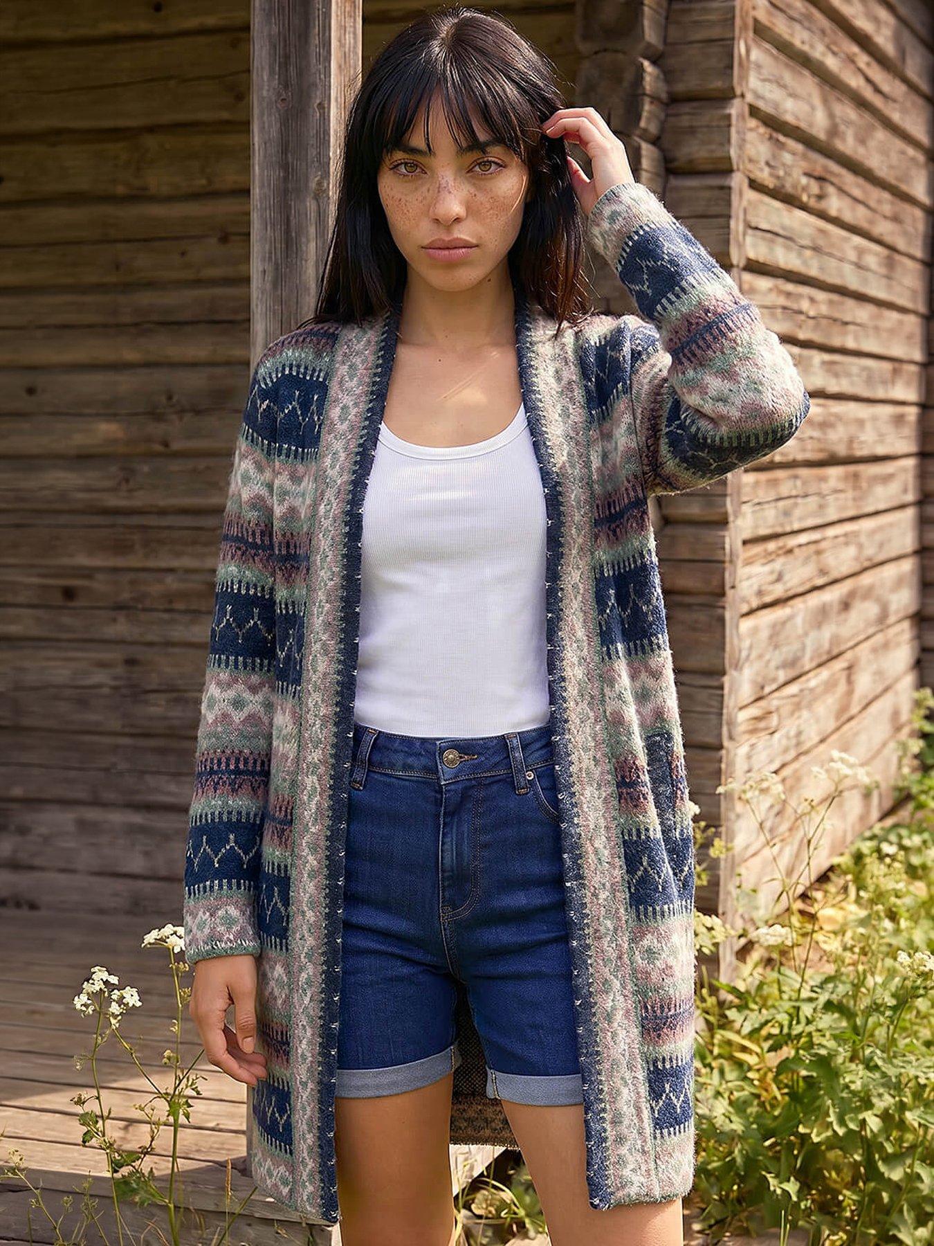 Roman Petite Aztec Longline Cardigan