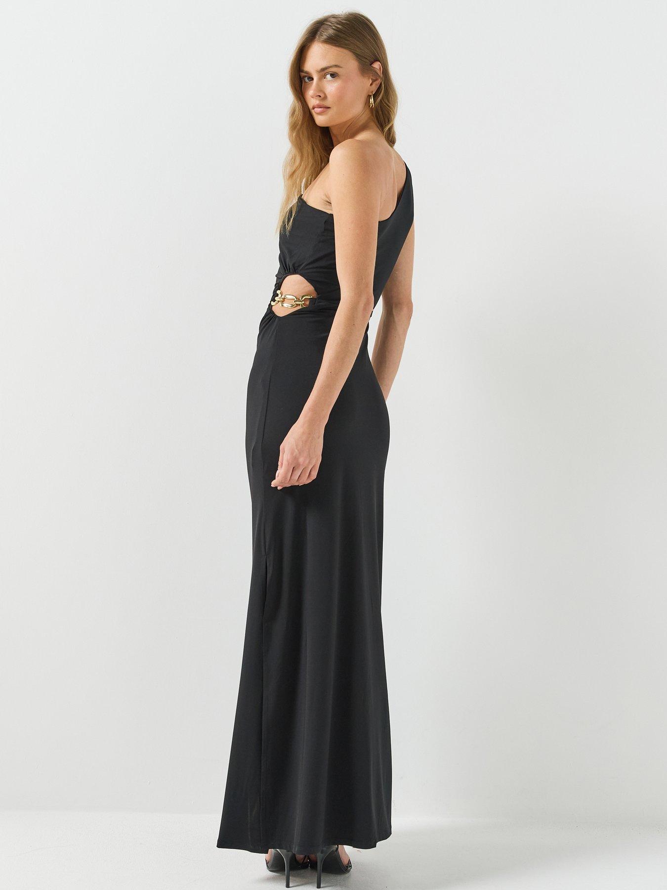 Image 2 of 5 of Guess One Shoulder Jazlyn Dress - Black