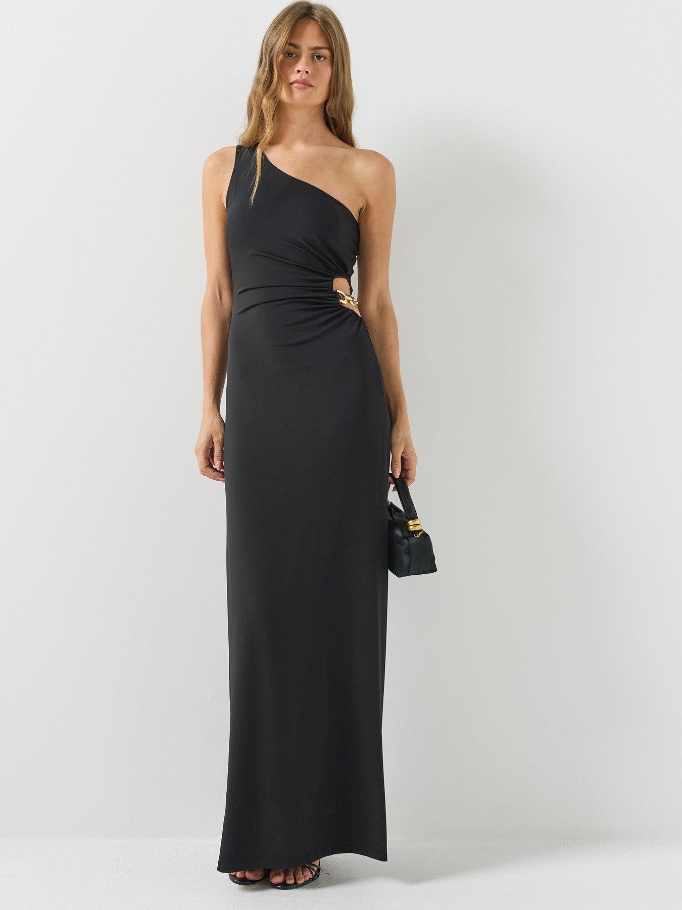 Image 3 of 5 of Guess One Shoulder Jazlyn Dress - Black