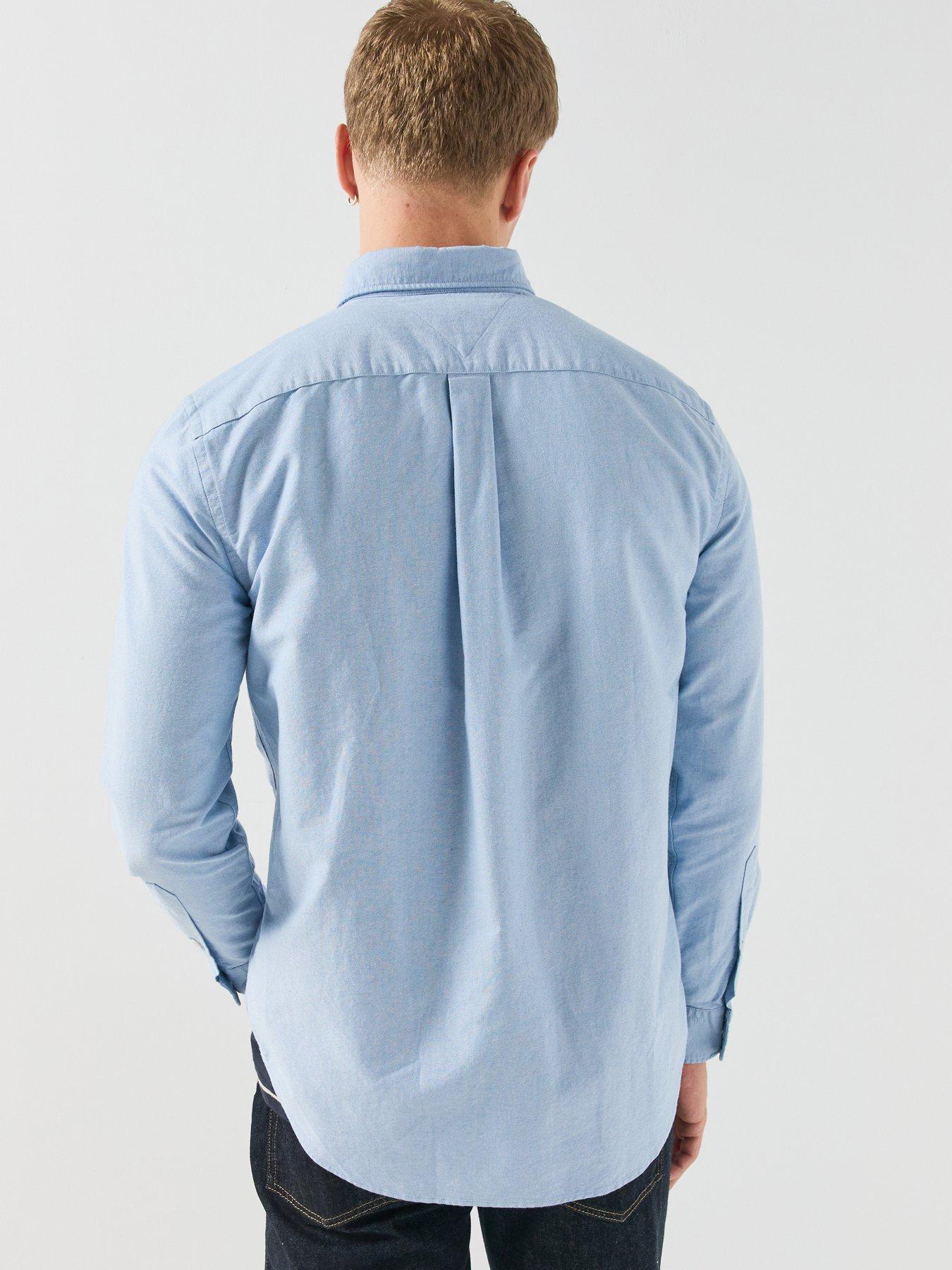 Image 2 of 6 of Tommy Hilfiger Mens Regular Fit Button-Down Collar Oxford Shirt - Light Blue