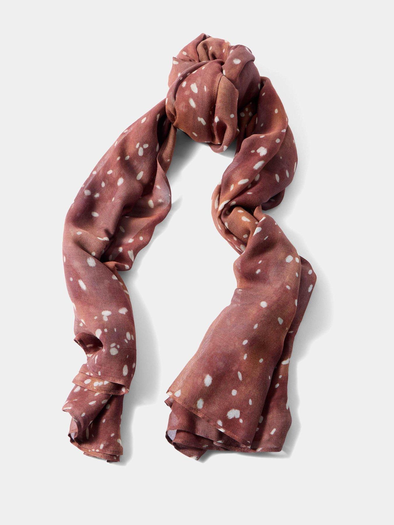 Image 2 of 3 of Mint Velvet Spot Print Lightweight Scarf - Brown