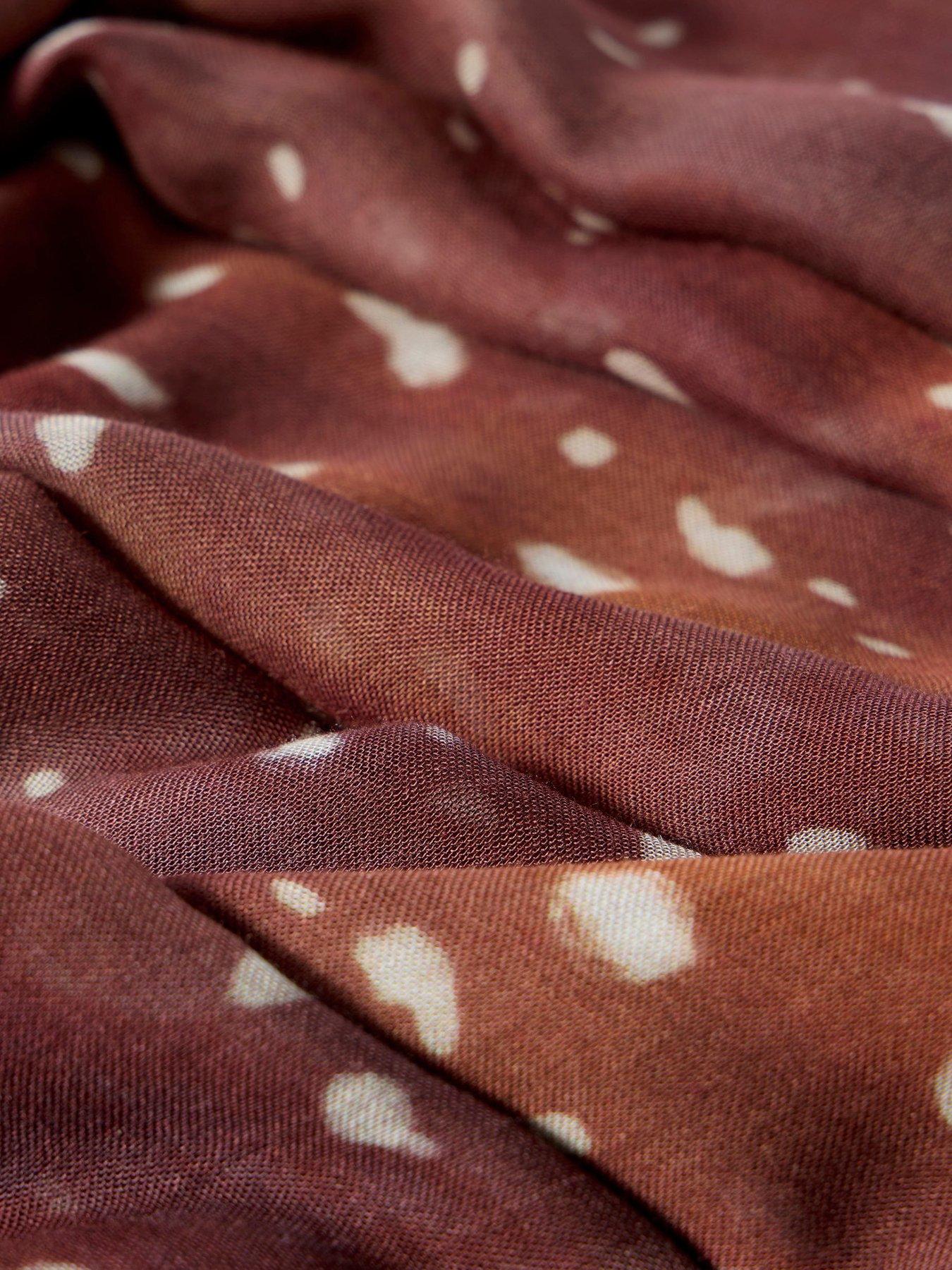 Image 3 of 3 of Mint Velvet Spot Print Lightweight Scarf - Brown