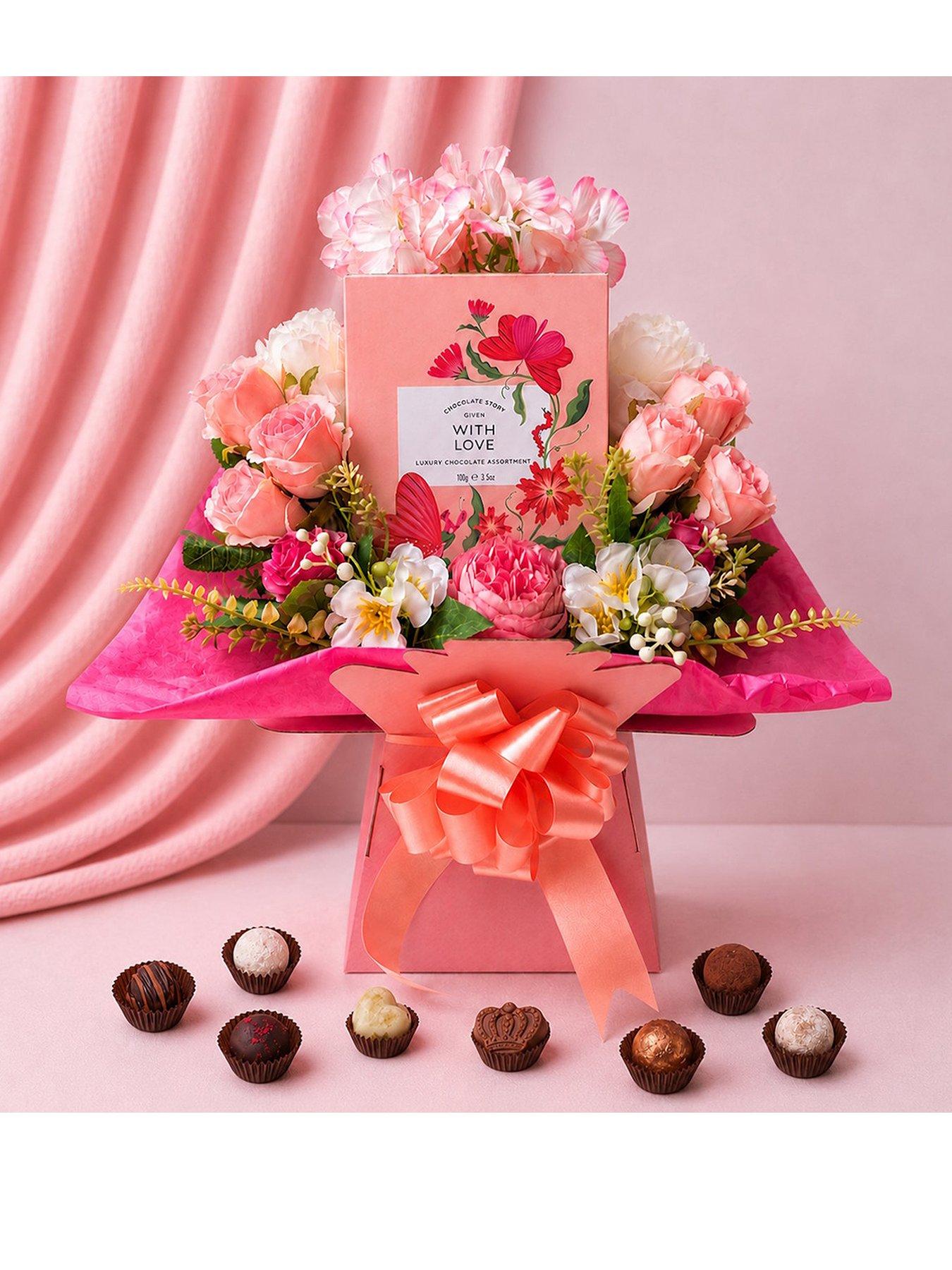 Funky Hampers With Love Pink Chocolate Bouquet