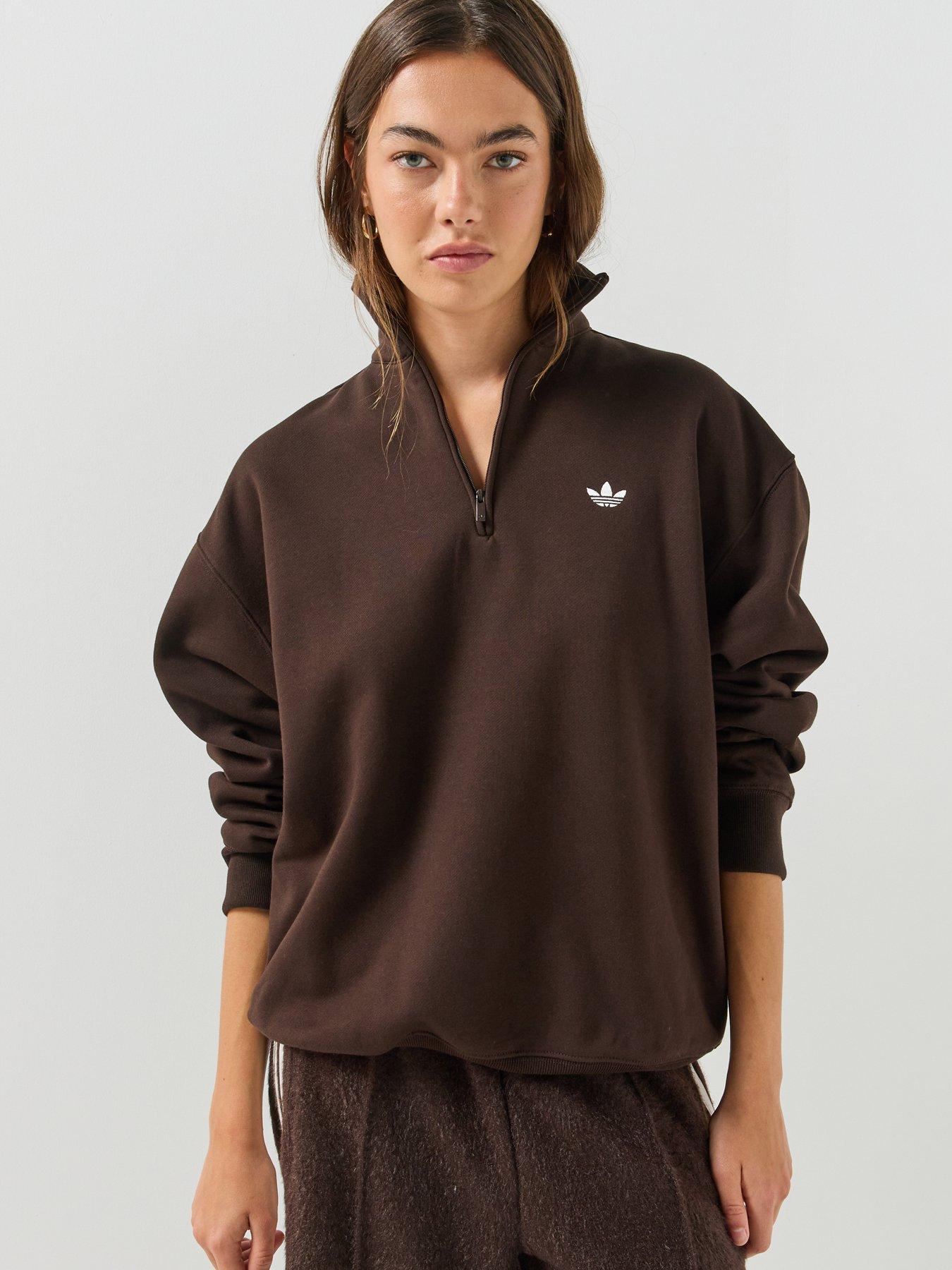 Image 5 of 7 of adidas Originals Womens Essentials Fleece Crew Sweater - Brown