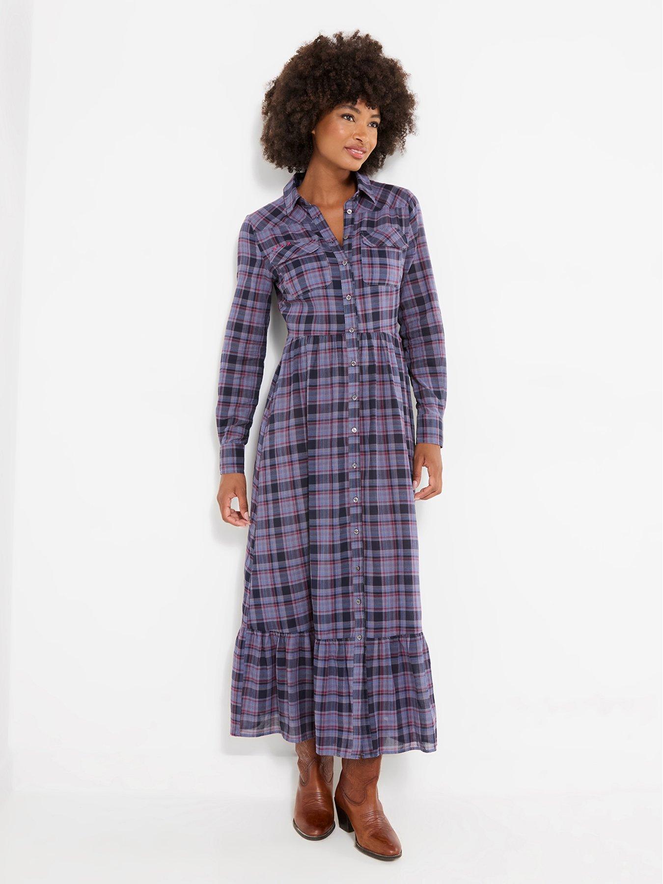 Image 4 of 7 of Joe Browns Western Check Button Through Maxi Dress