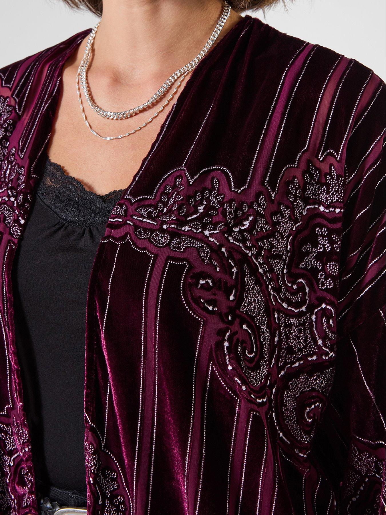 Image 5 of 7 of Joe Browns Rosefall Devore Fringe Kimono