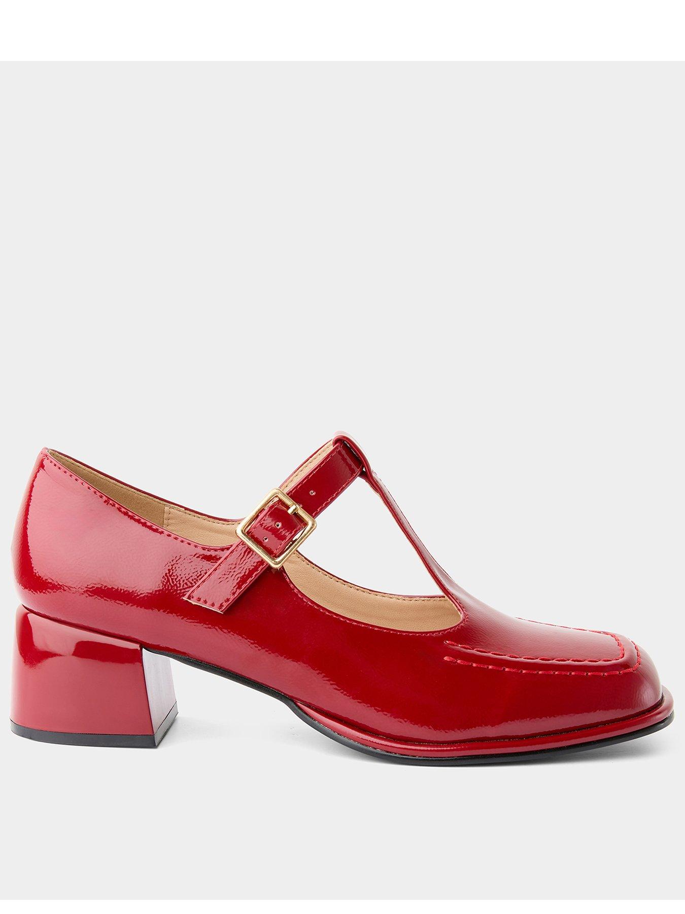 Image 1 of 5 of Joe Browns Ruby Red T Bar Block Heel Shoes