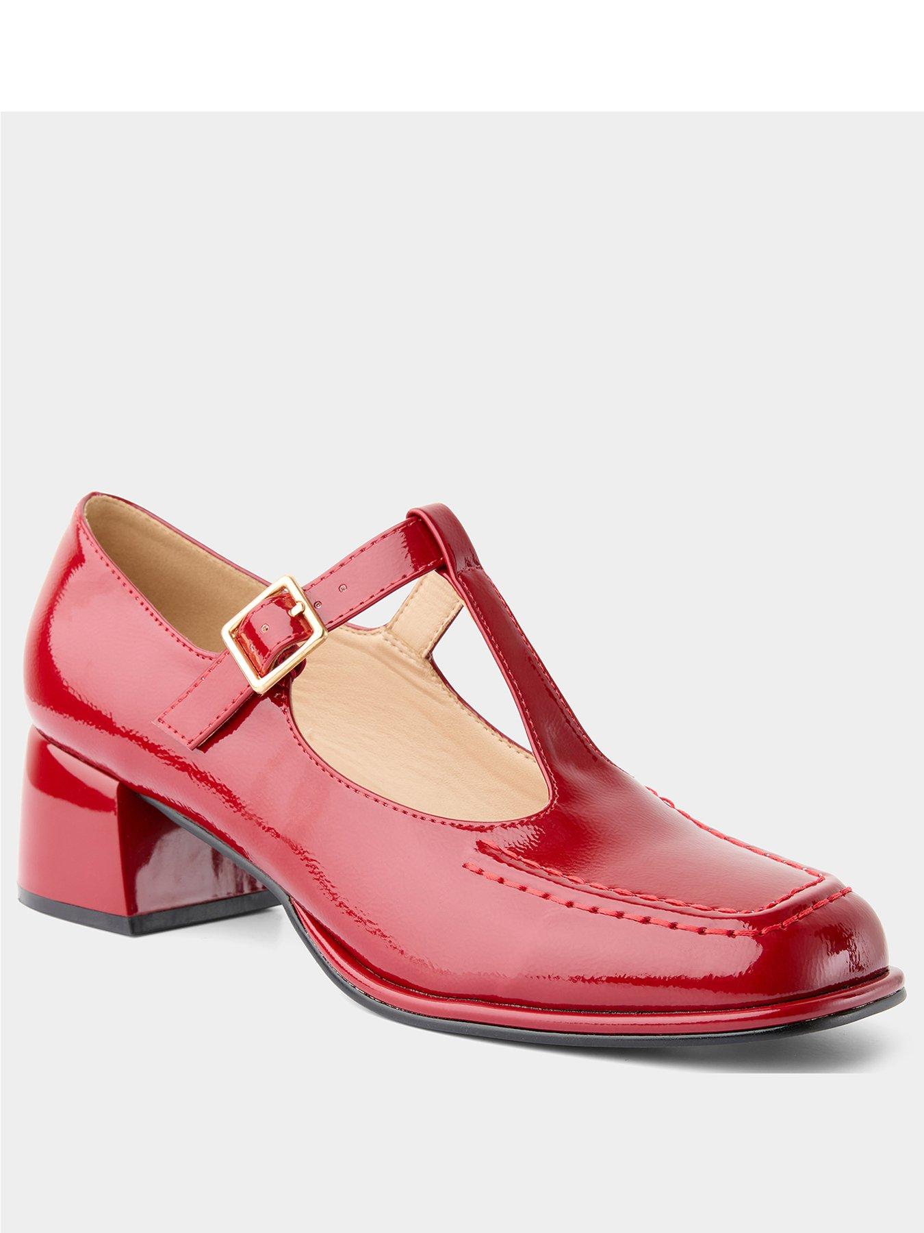 Image 2 of 5 of Joe Browns Ruby Red T Bar Block Heel Shoes