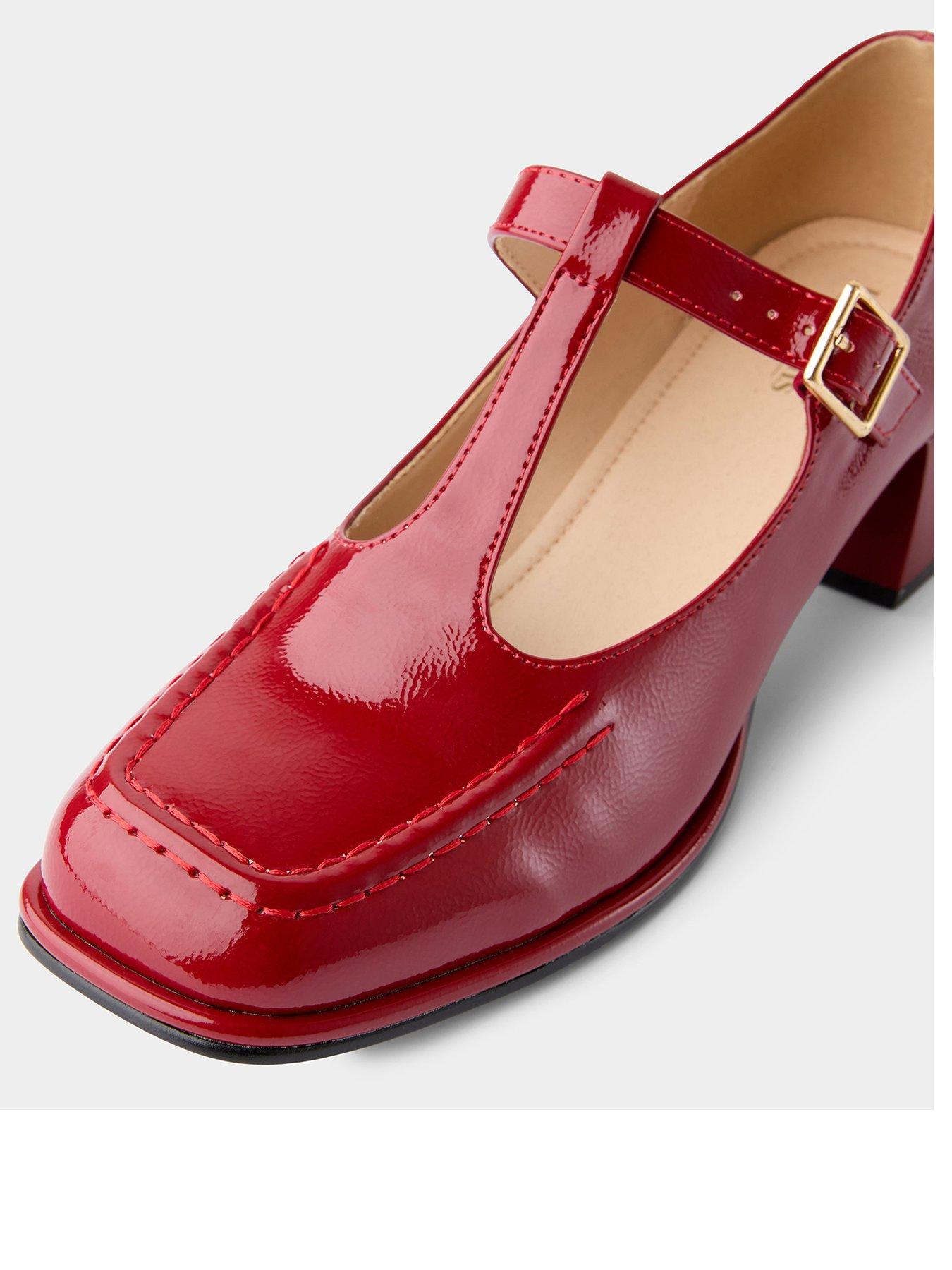 Image 3 of 5 of Joe Browns Ruby Red T Bar Block Heel Shoes