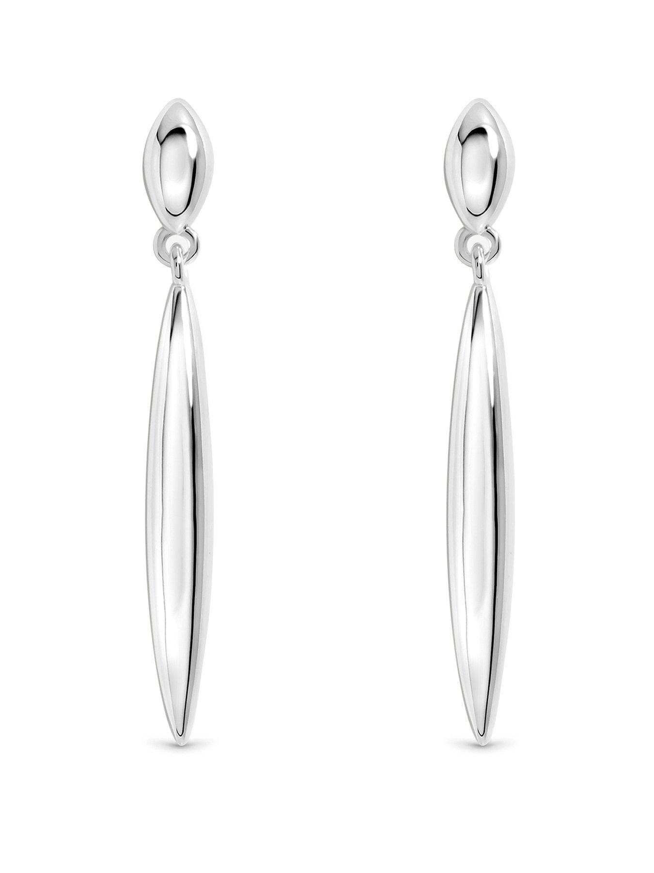 Inicio Inicio Silver Polished Stick Earrings