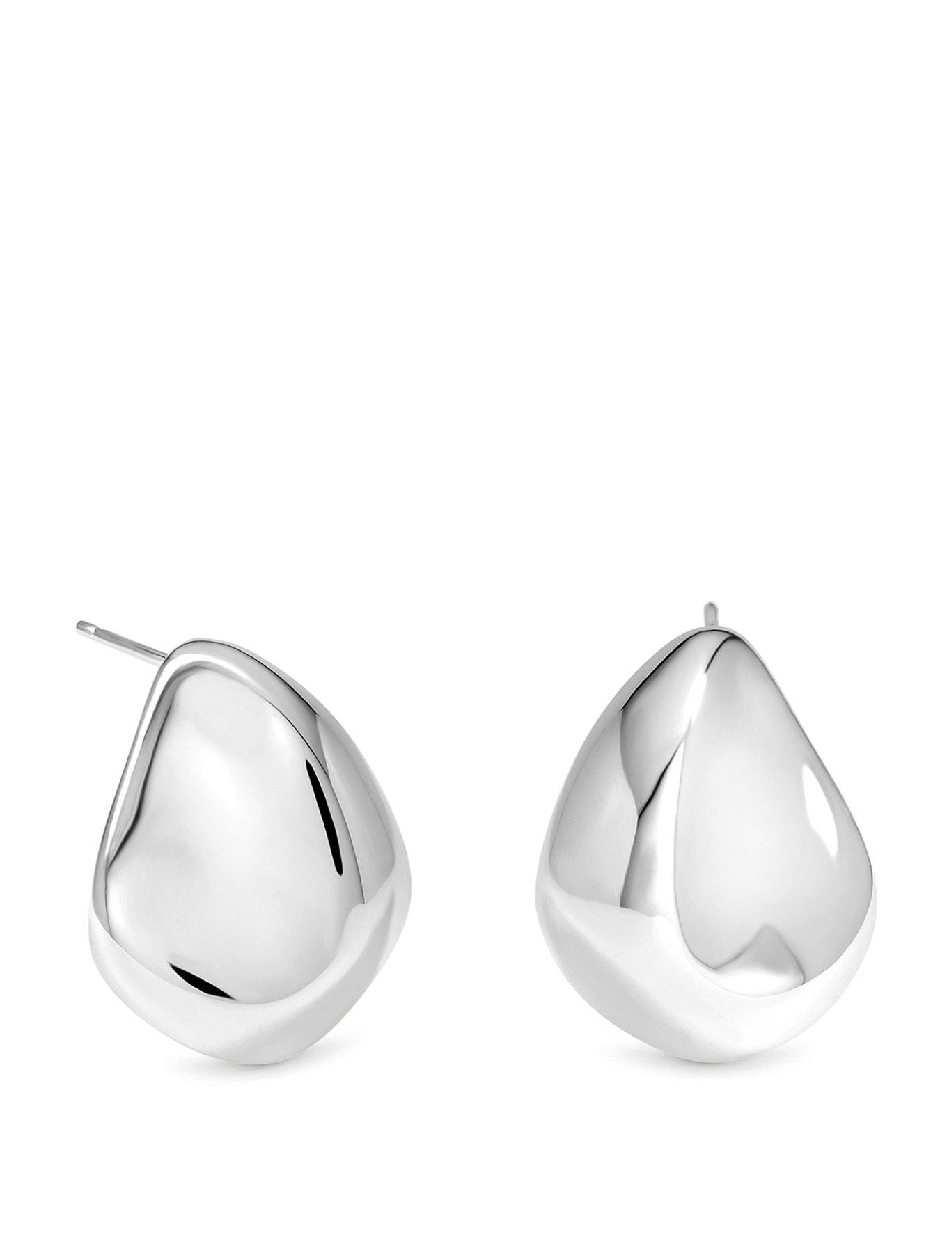 Image 1 of 3 of Inicio Silver Large Thumbprint Earrings