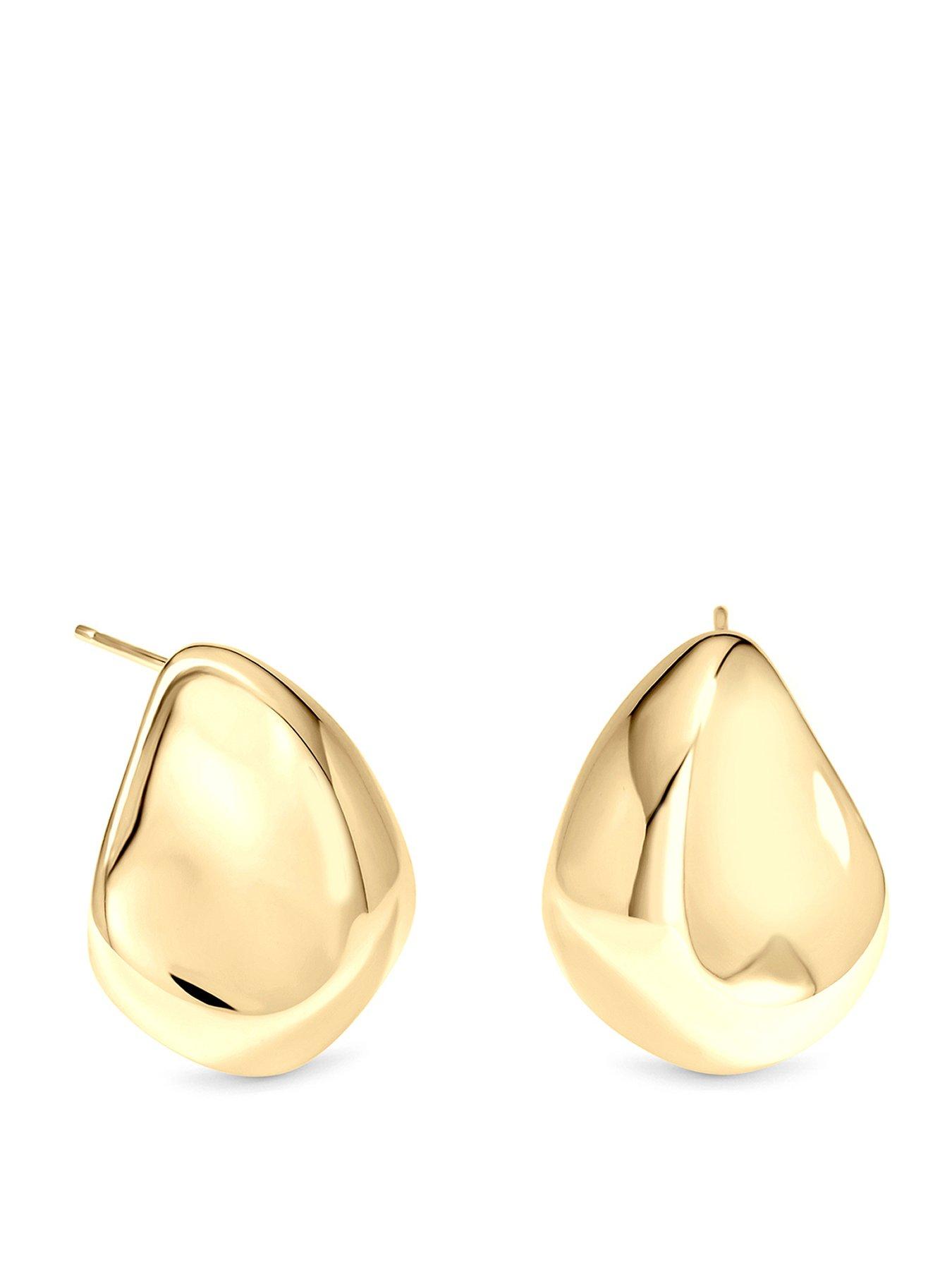 Image 1 of 3 of Inicio Gold Large Thumbprint Earrings