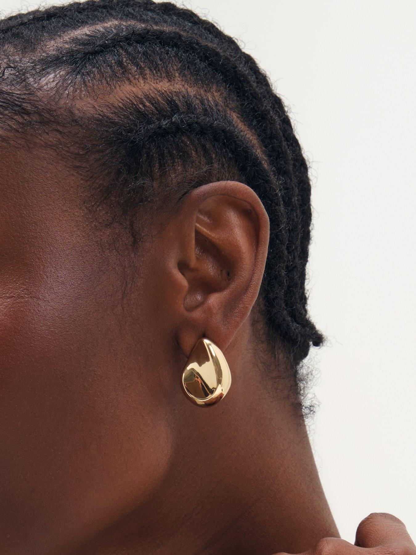 Image 2 of 3 of Inicio Gold Large Thumbprint Earrings