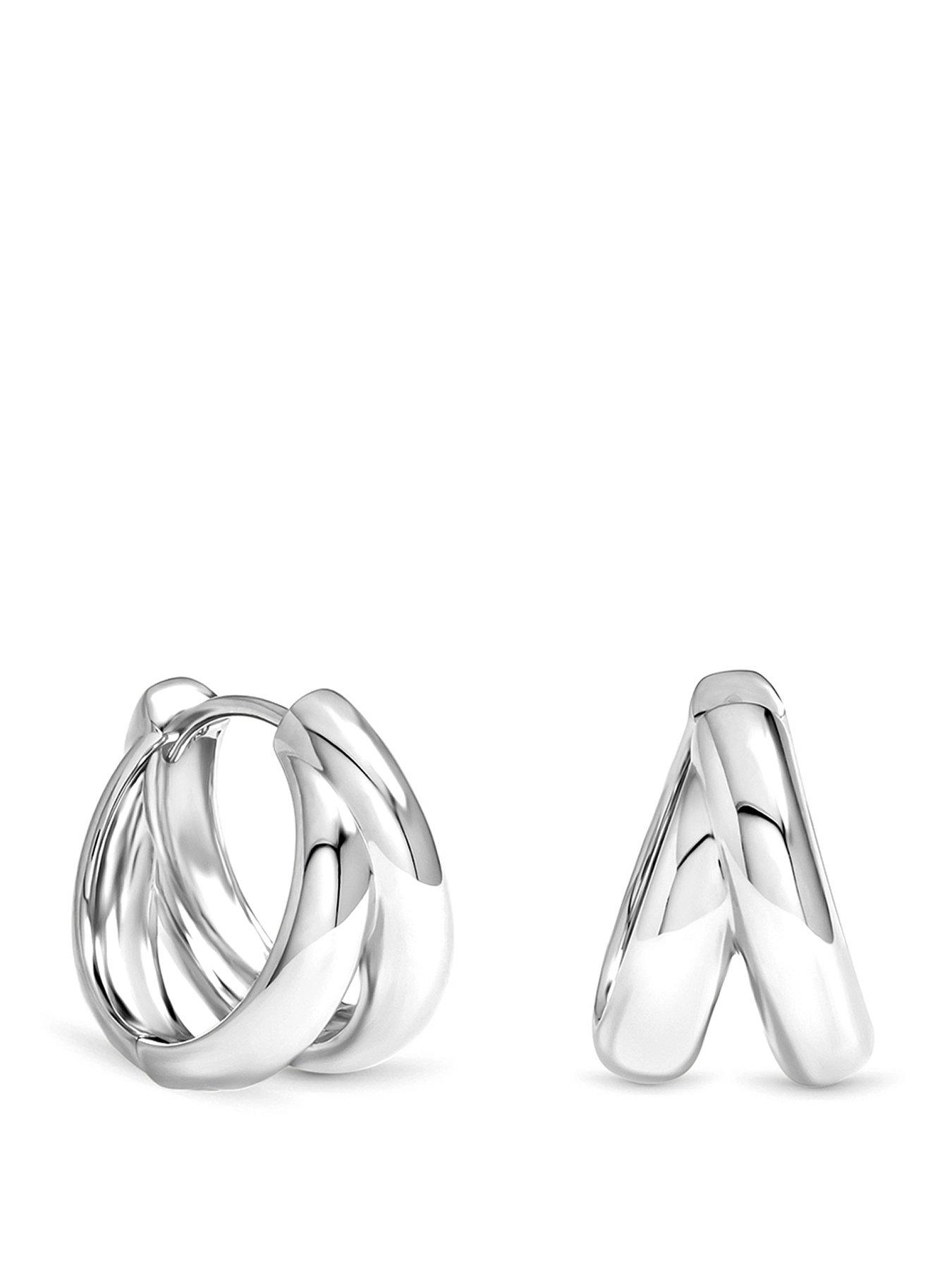 Inicio Inicio Silver Double Row Hoops