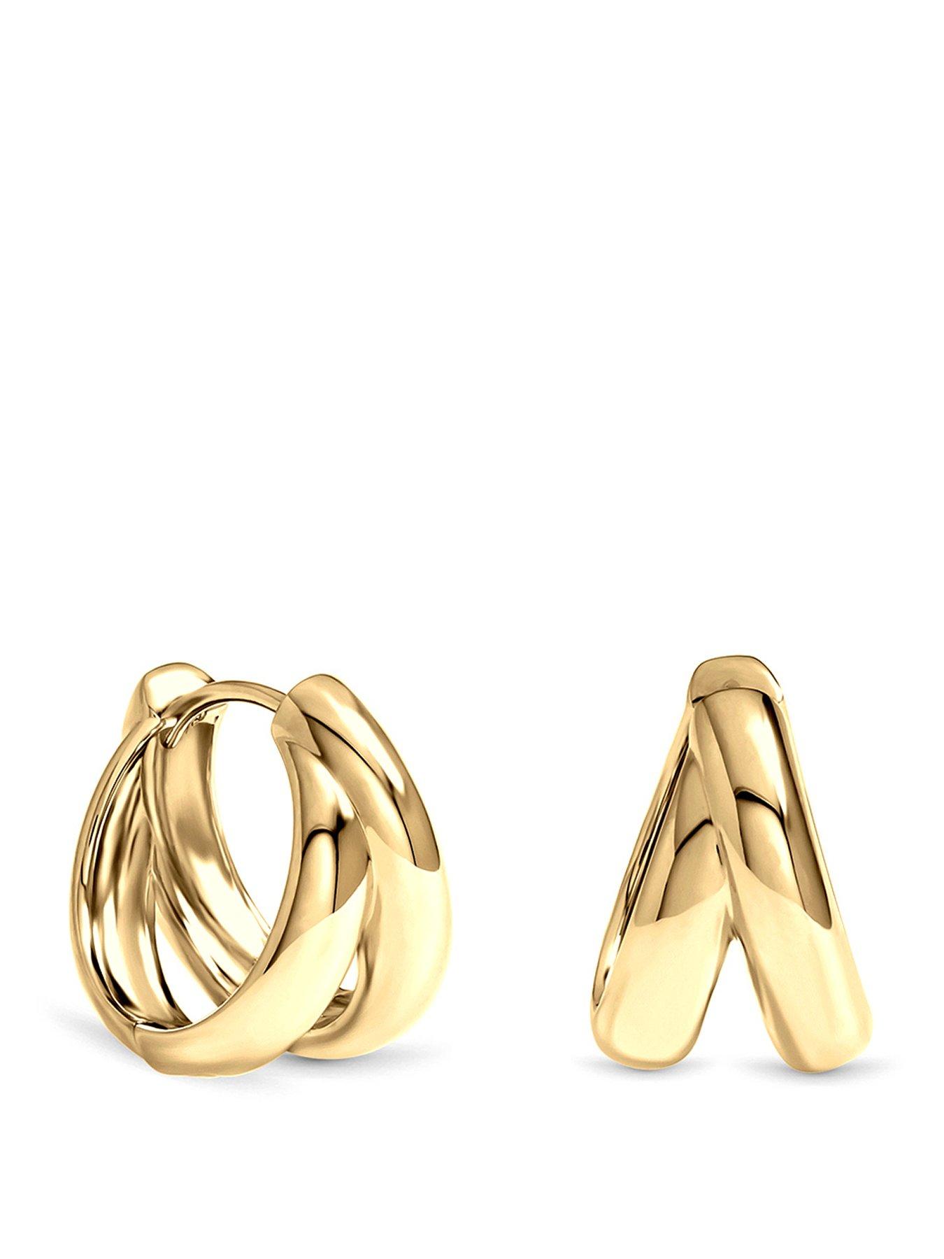 Inicio Inicio Gold Double Row Hoops