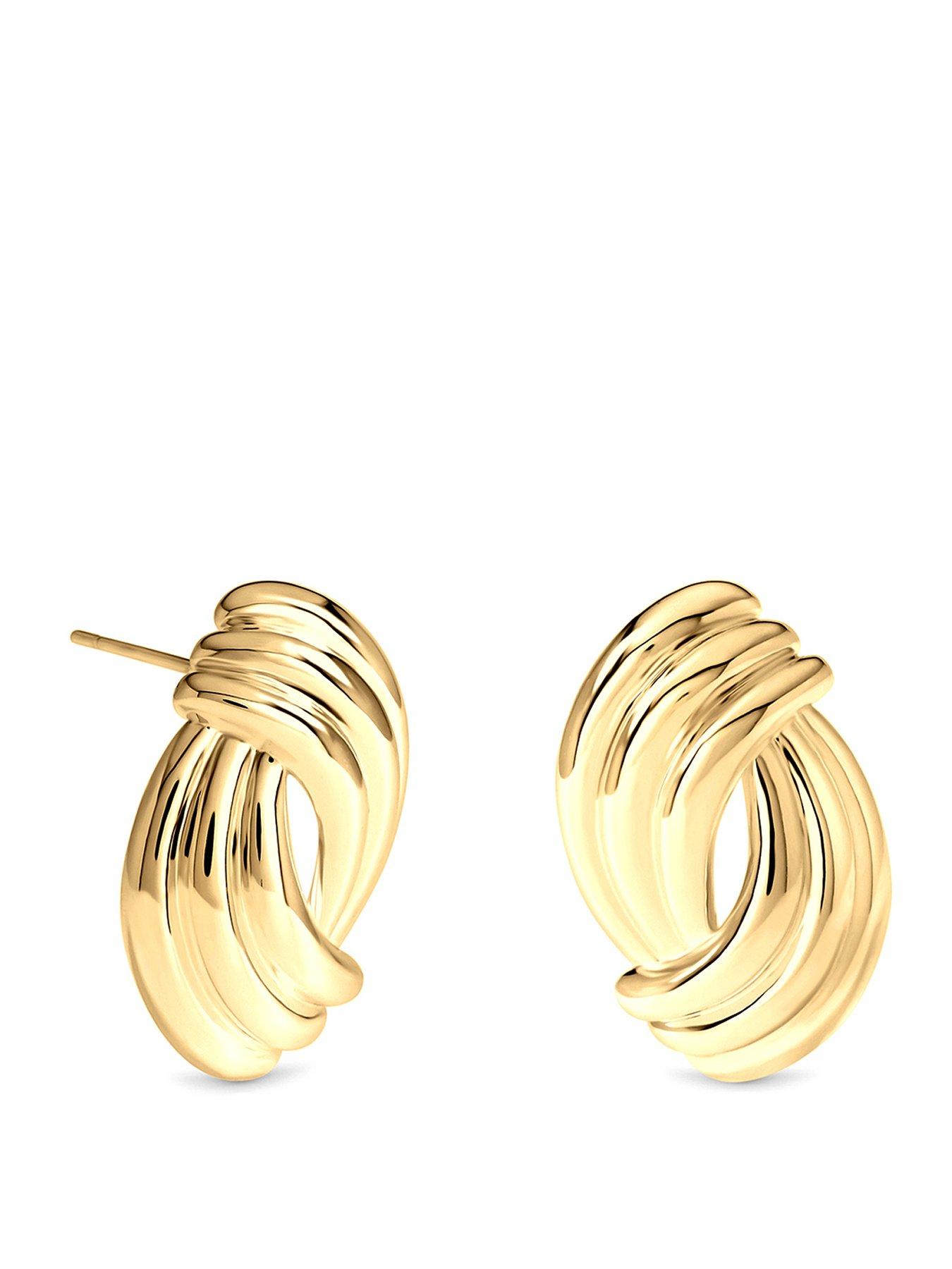 Image 1 of 3 of Inicio Silver Large Ridged Studs