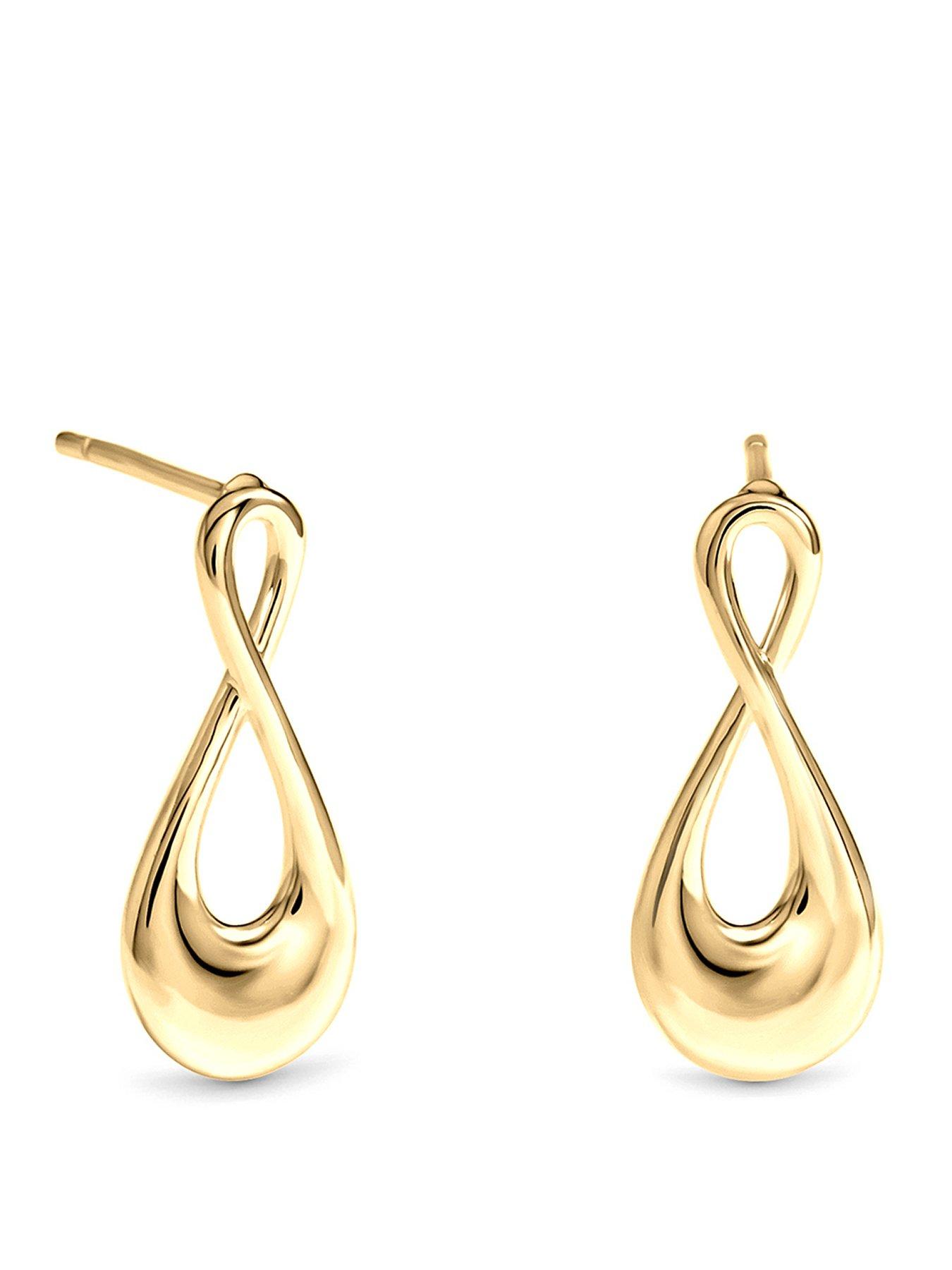 Image 1 of 3 of Inicio Gold Polished Infinity Earrings