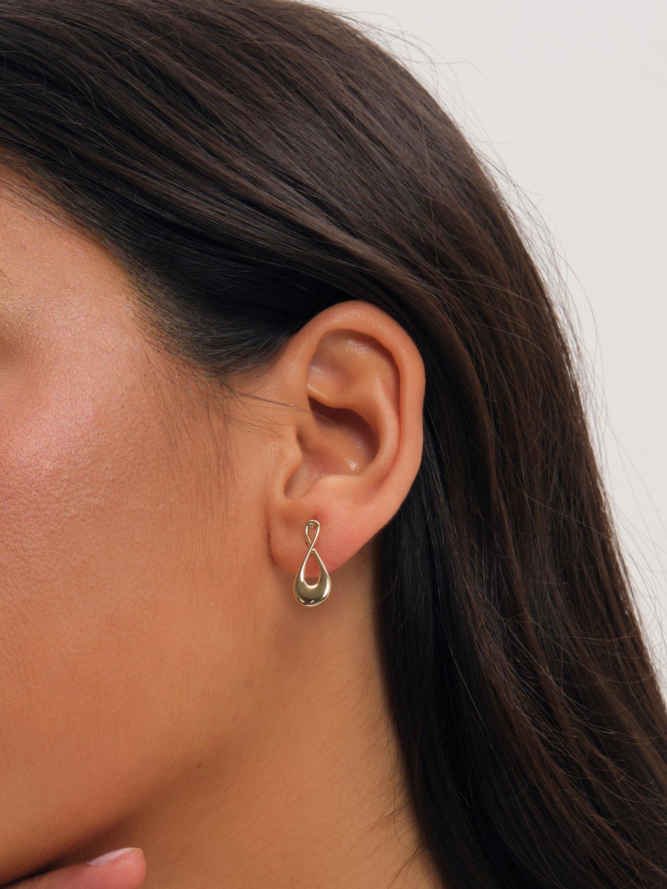 Image 2 of 3 of Inicio Gold Polished Infinity Earrings