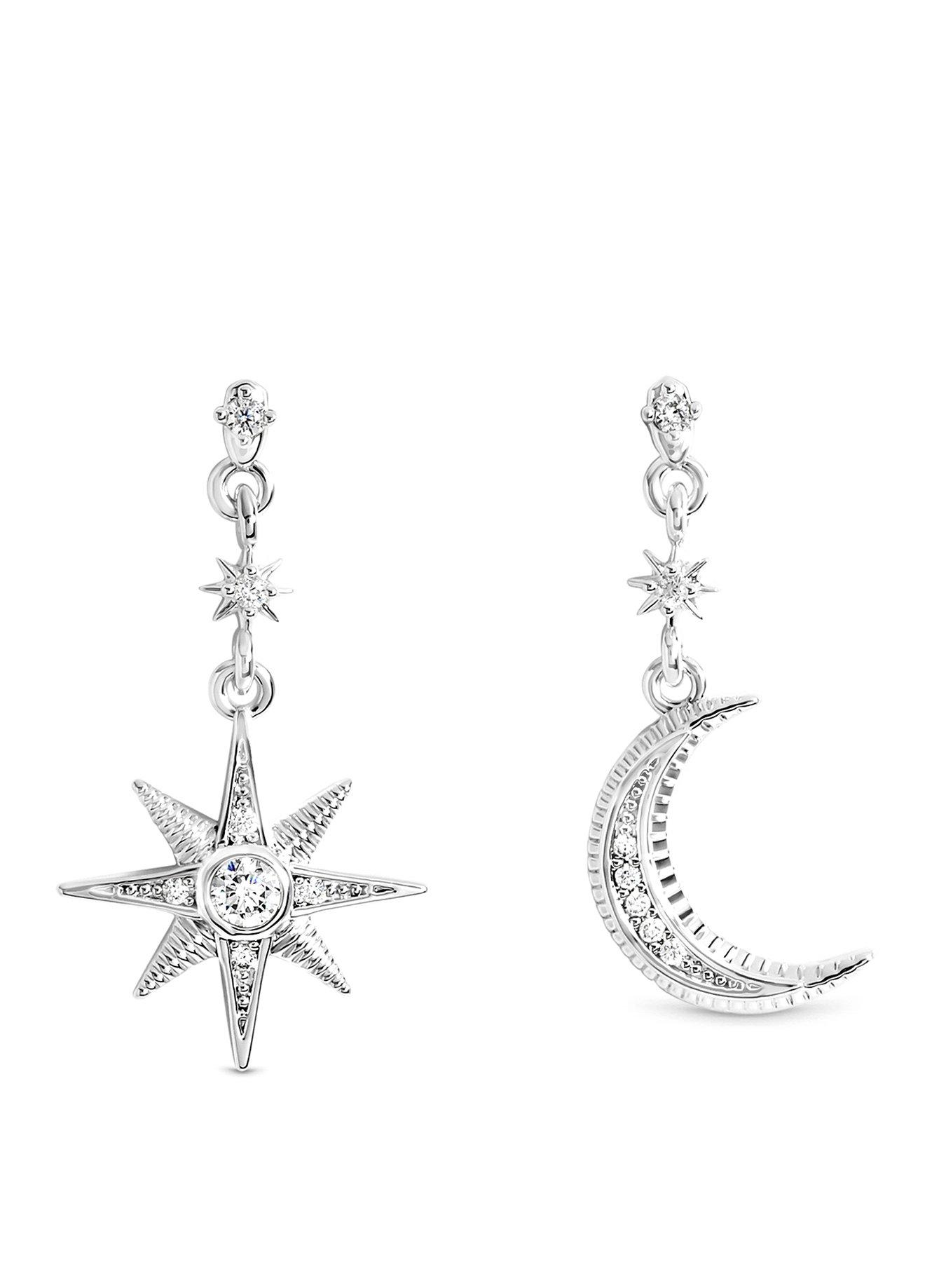 Inicio Inicio Silver Mismatch Celestial Earrings