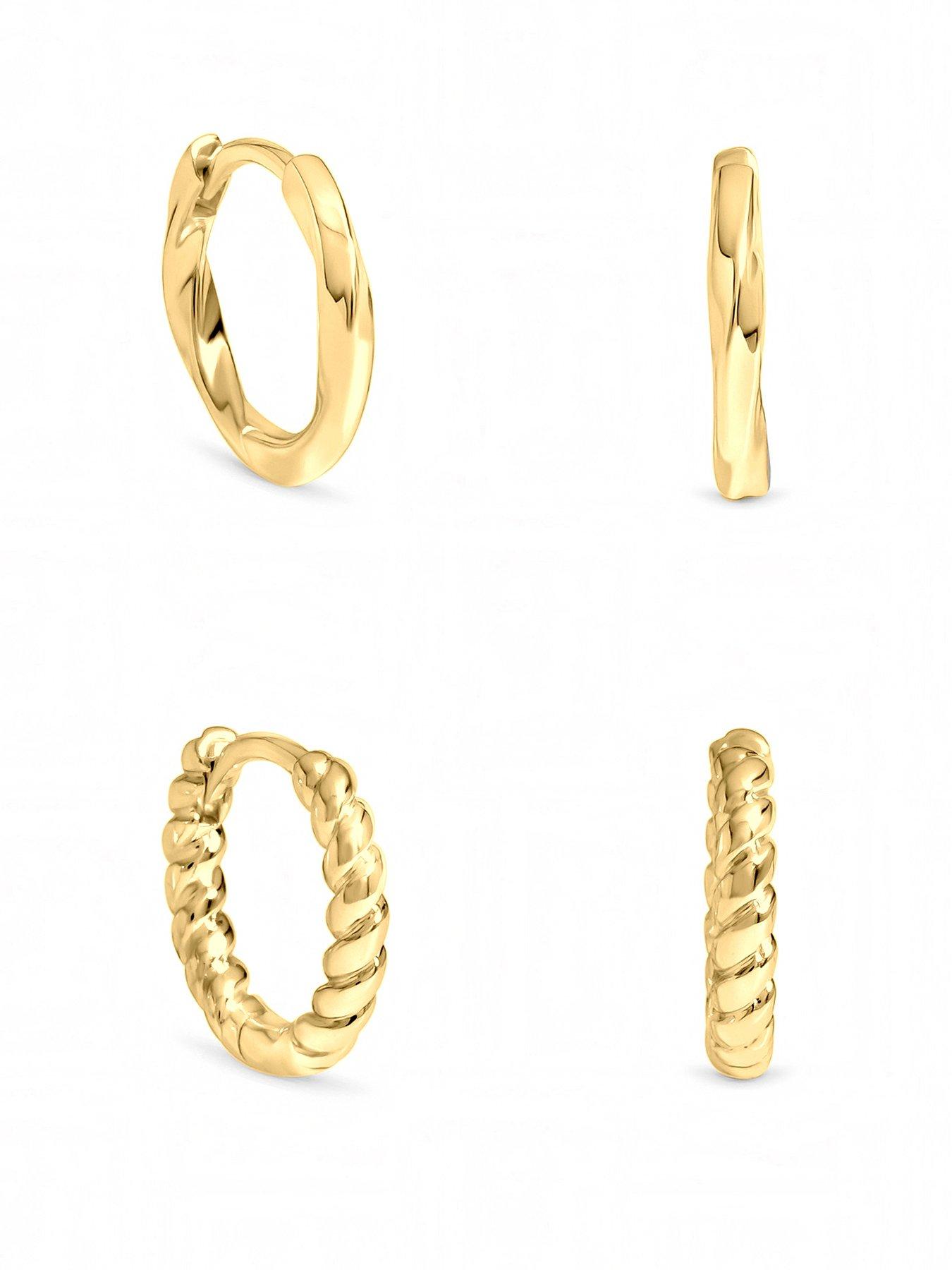 Inicio Gold Polished Hoops - Pack Of 2