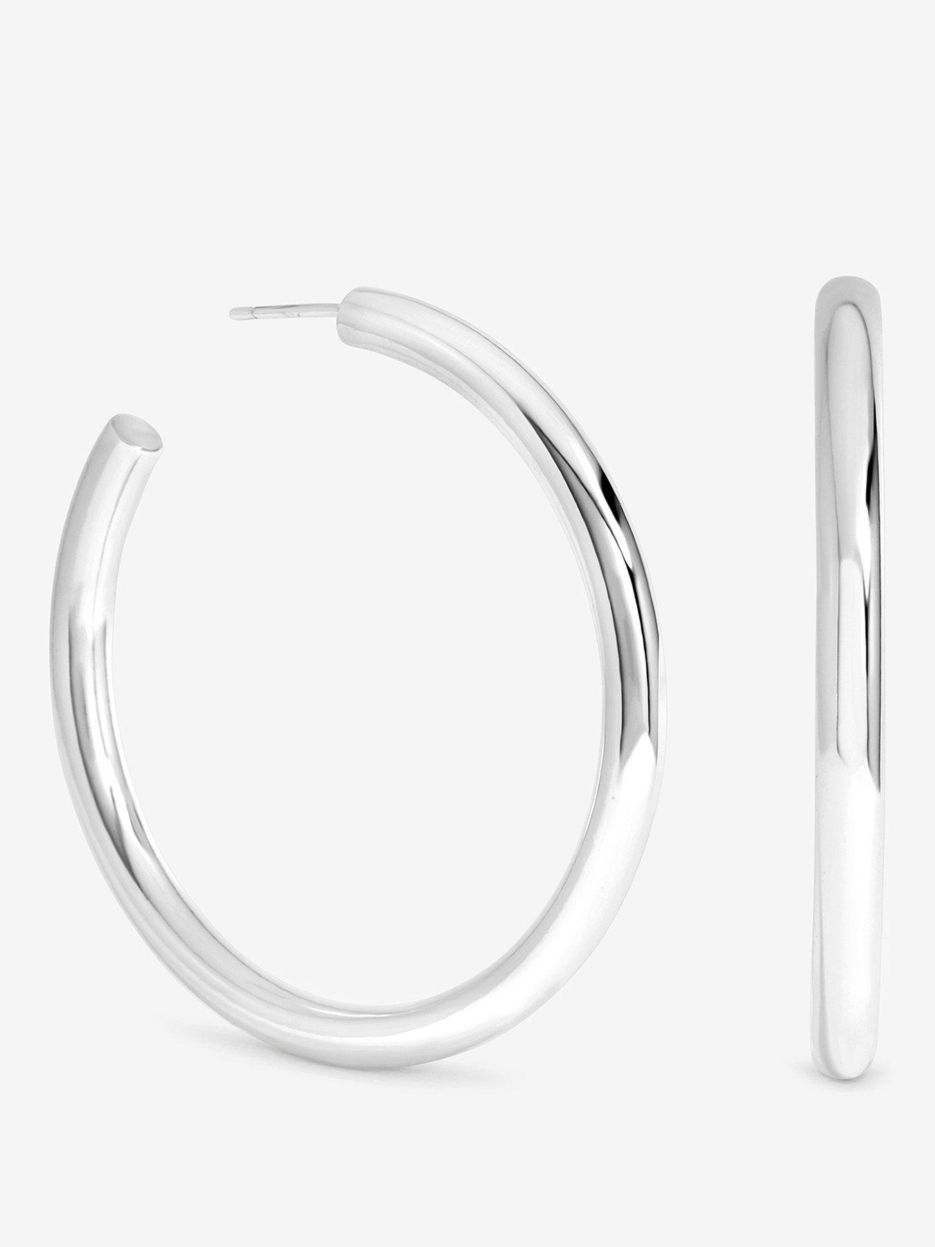 Inicio Inicio Silver Chubby Large Hoop Earrings