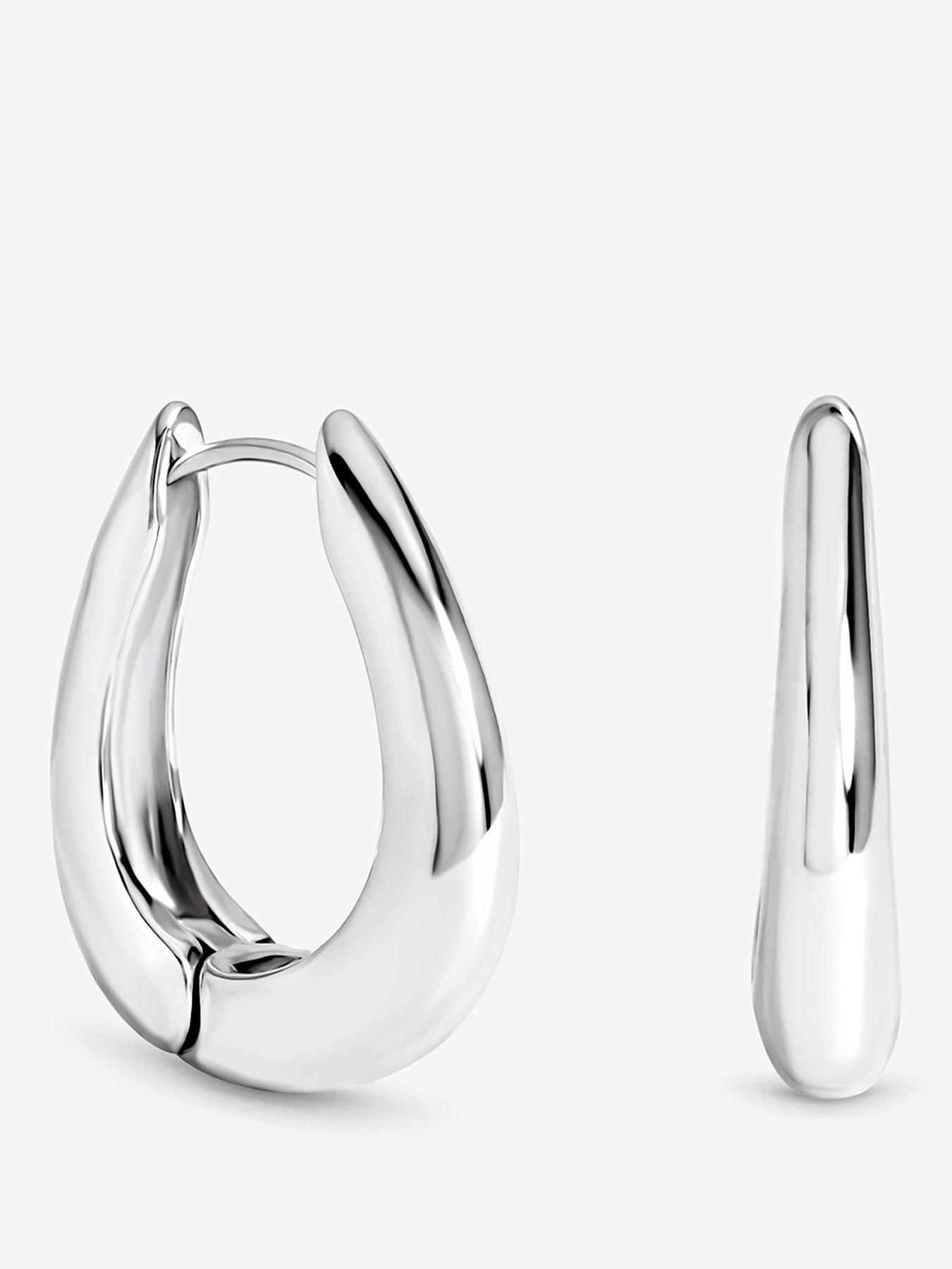 Image 1 of 3 of Inicio Silver Oval Hoops