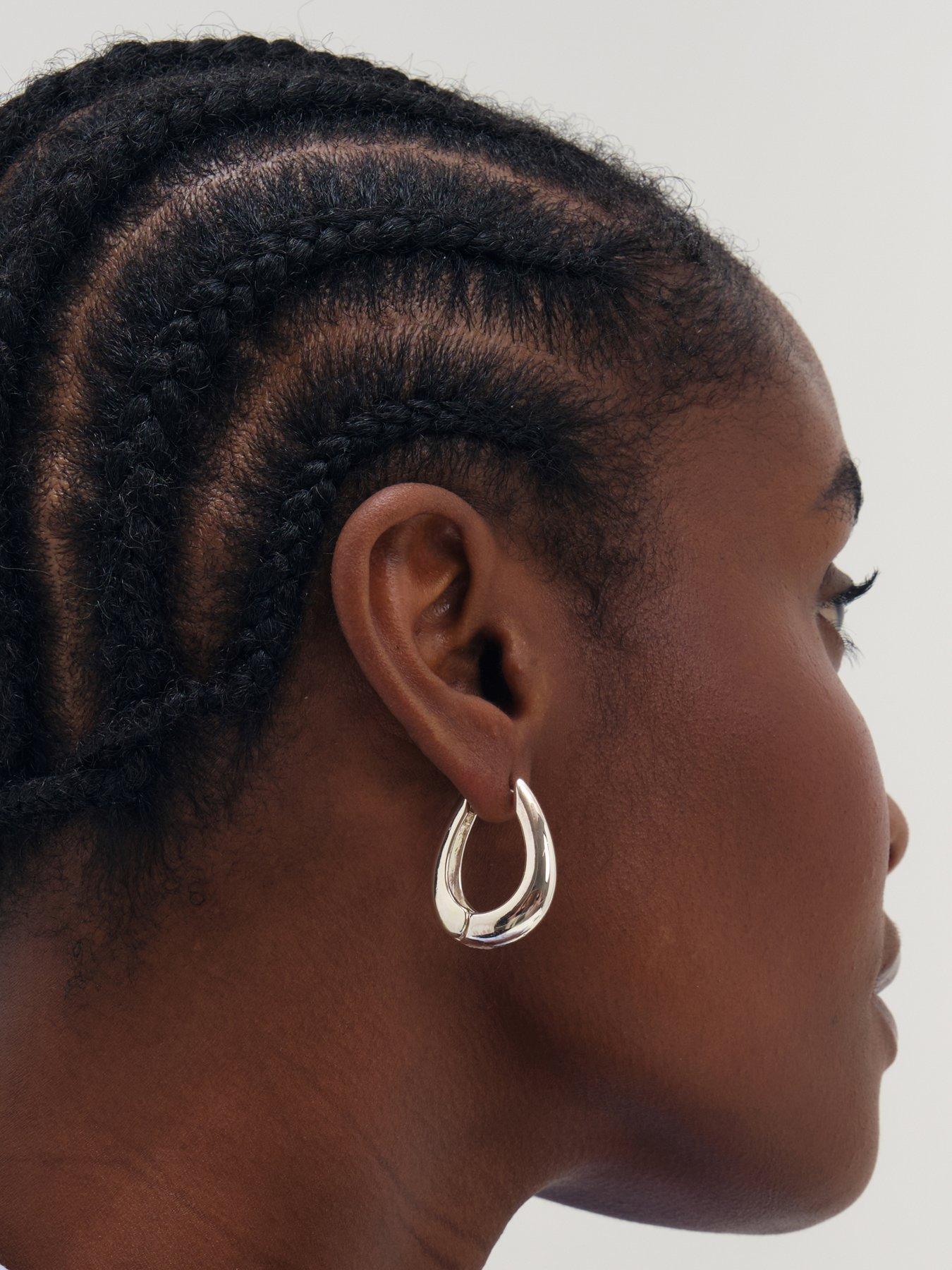 Image 2 of 3 of Inicio Silver Oval Hoops