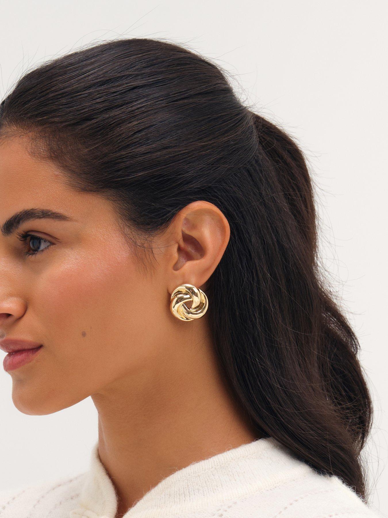 Image 3 of 3 of Mood Gold Statement Knot Earrings