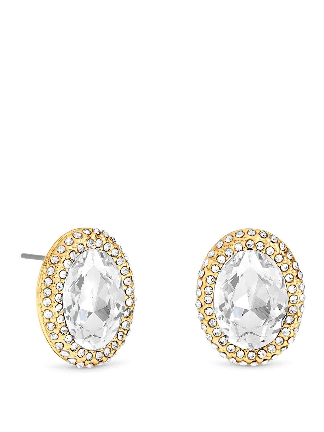 Image 1 of 3 of Mood Gold Plated Crystal Stud Earrings
