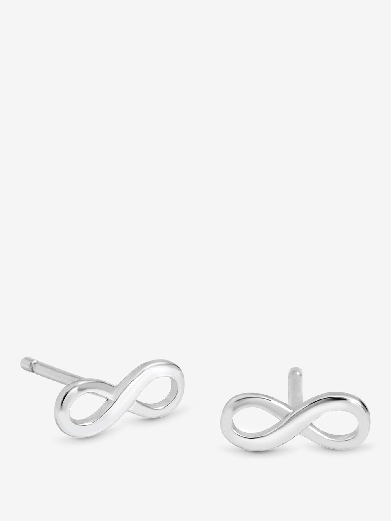 Simply Silver Simply Silver 925 Sterling Silver Mini Infinity Stud Earrings